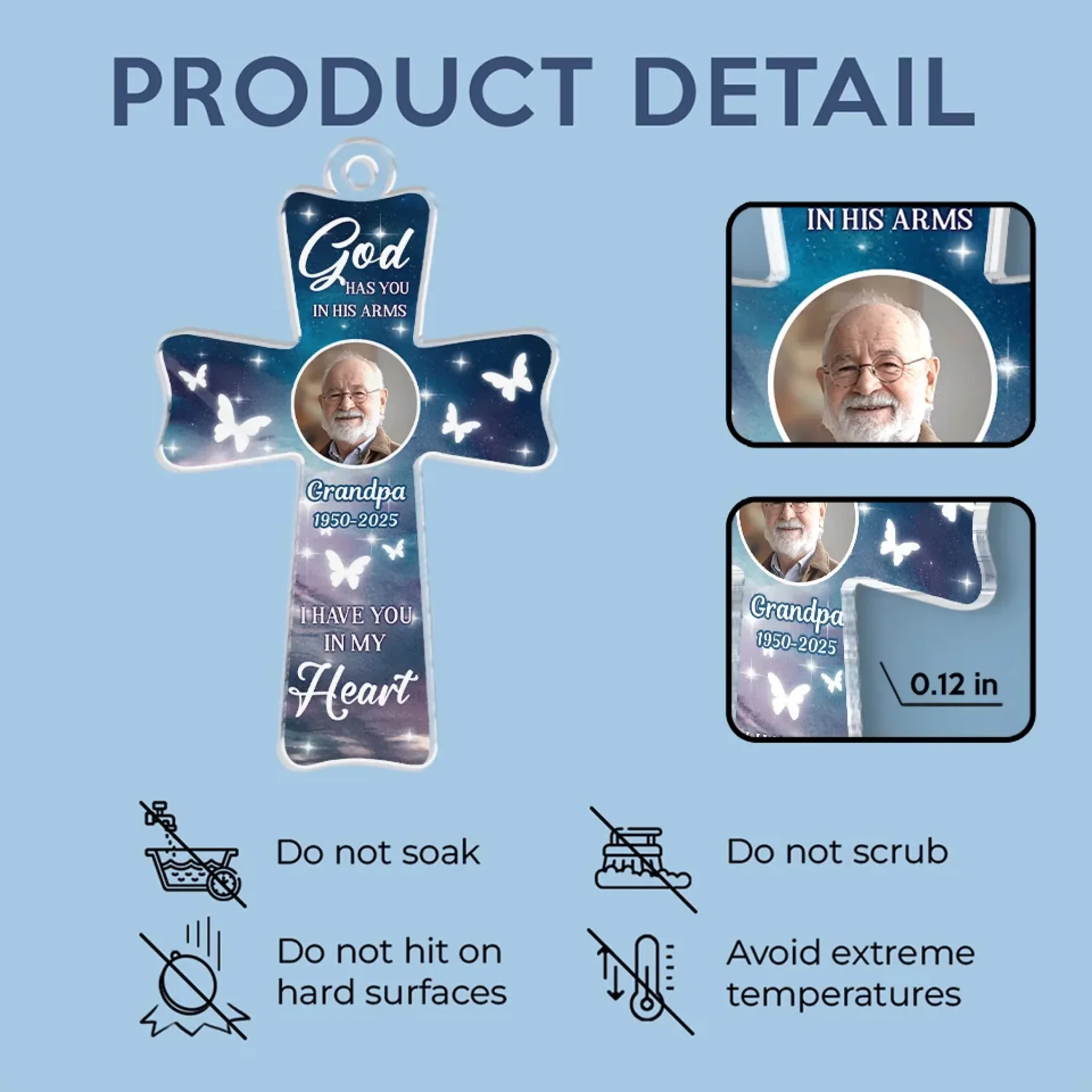 Custom Photo Always Have You In My Heart, Never Forget - Memorial Personalized Custom Car Ornament - Acrylic Custom Shaped - Sympathy Gift For Family Members - Image 5