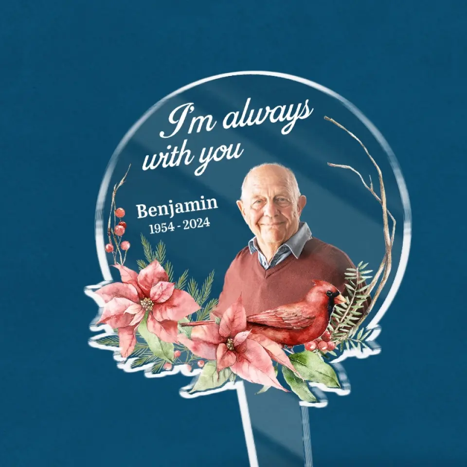 Custom Photo Always In Our Thoughts - Memorial Personalized Custom Stain Glass Style Acrylic Garden Stake - Sympathy Gift For Family Members - Image 5
