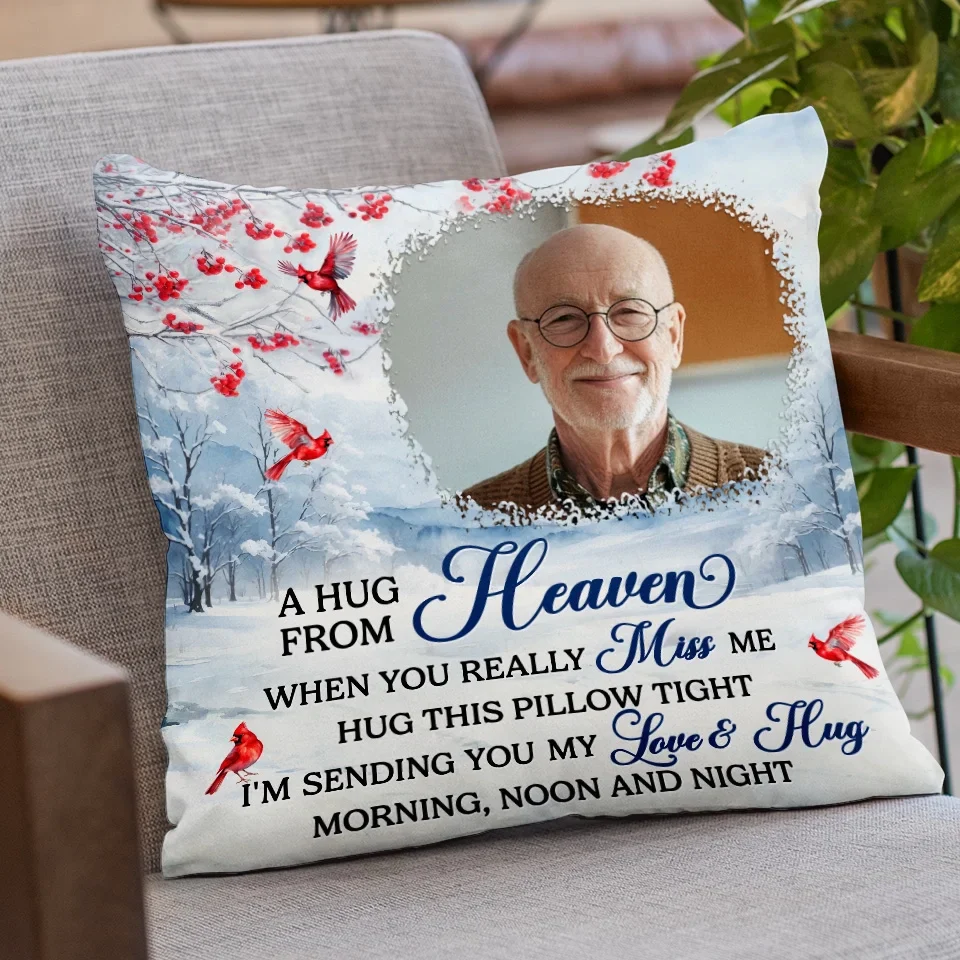 Custom Photo An Embrace From The Skies - Memorial Personalized Custom Pillow - Sympathy Gift, Christmas Gift For Family Members - Image 3