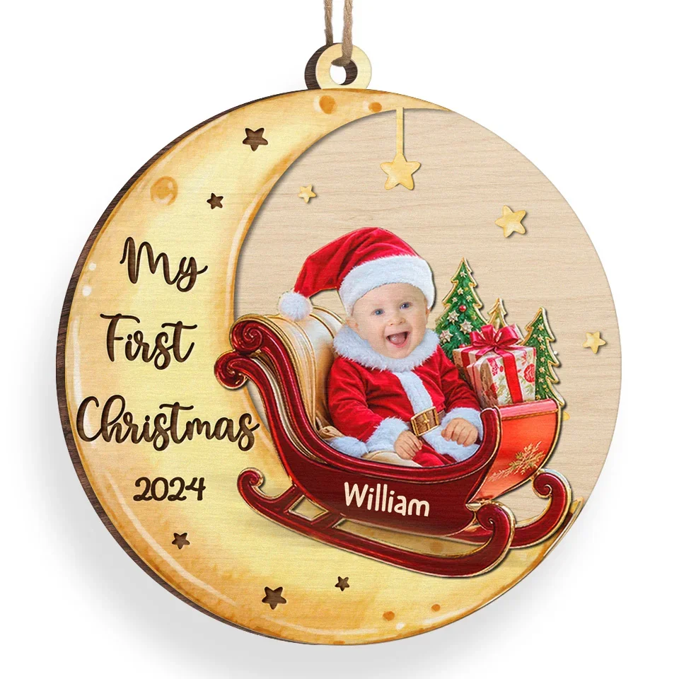 Custom Photo Babies Bring Joy To Christmas - Family Personalized Custom Ornament - Wood Custom Shaped - Christmas Gift For Baby Kids, Newborn Baby, First Christmas - Image 3