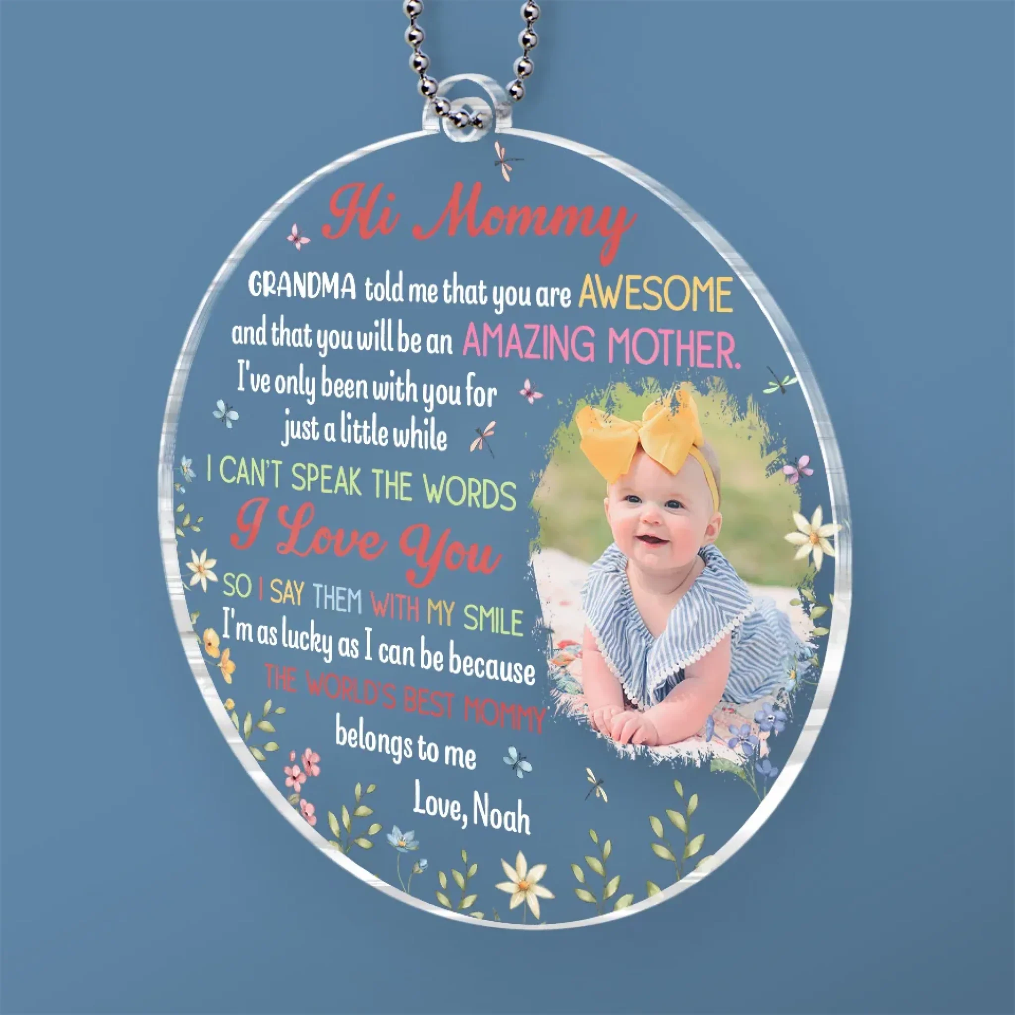 Custom Photo Because Every Amazing Mom Deserves This - Family Personalized Custom Car Ornament - Acrylic Custom Shaped - Mother's Day, Baby Shower Gift, Gift For First Mom - Image 3