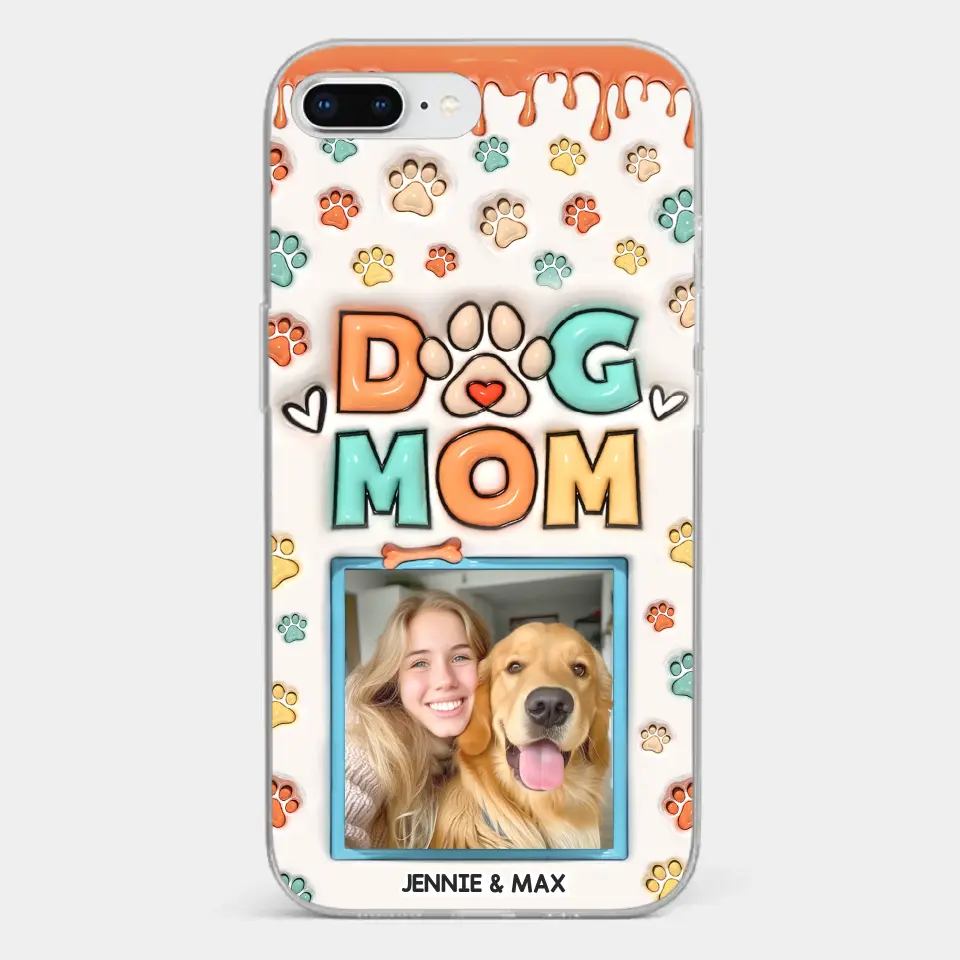 Custom Photo Best Dog Mom Ever - Dog & Cat Personalized Custom 3D Inflated Effect Printed Clear Phone Case - Gift For Pet Owners, Pet Lovers - Image 4