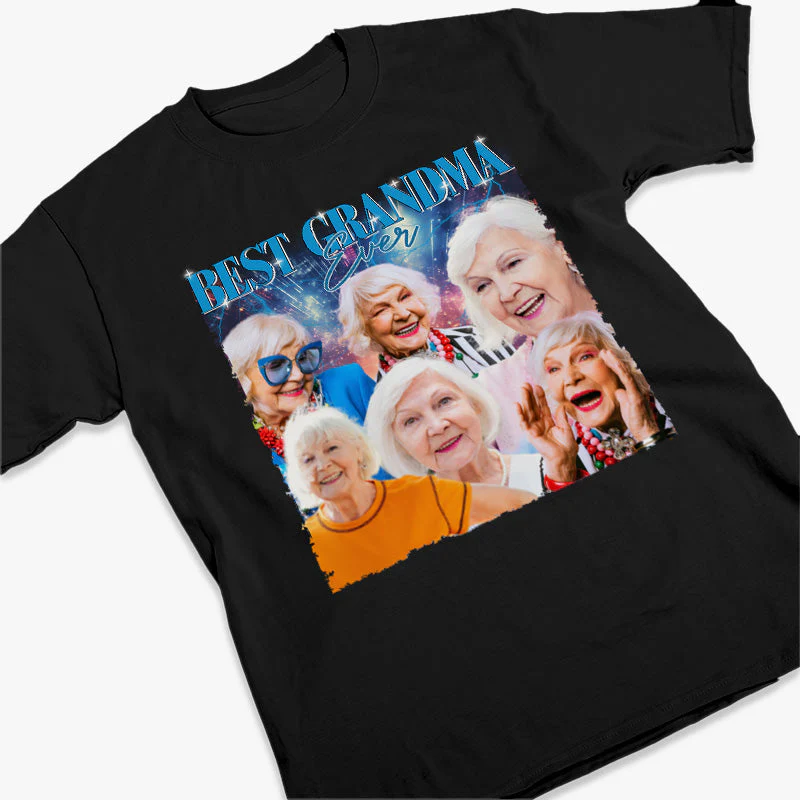 Custom Photo Best Grandma Ever - Family Personalized Custom Unisex T-shirt, Hoodie, Sweatshirt - Gift For Grandma - Image 2