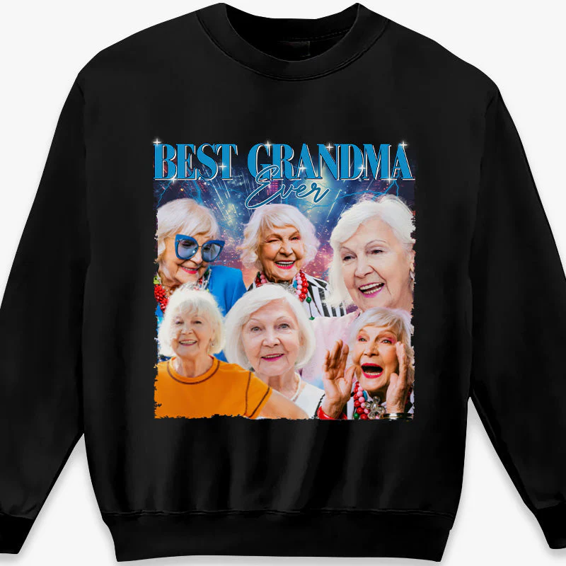 Custom Photo Best Grandma Ever - Family Personalized Custom Unisex T-shirt, Hoodie, Sweatshirt - Gift For Grandma - Image 4
