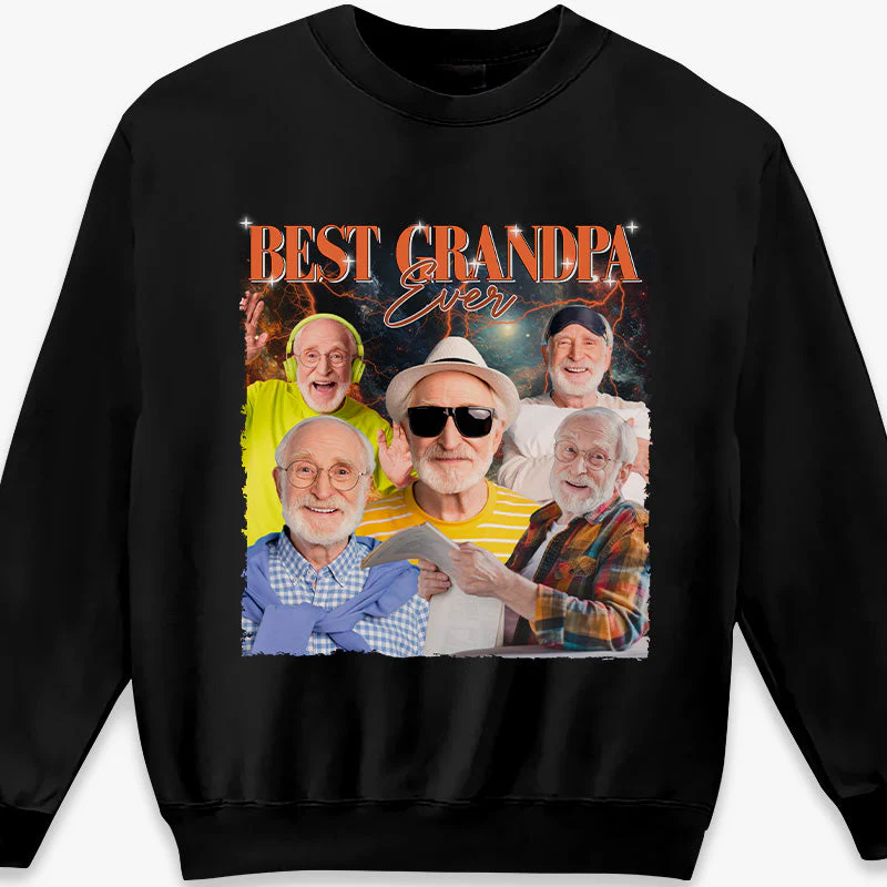 Custom Photo Best Grandpa Ever - Family Personalized Custom Unisex T-shirt, Hoodie, Sweatshirt - Gift For Grandpa - Image 4
