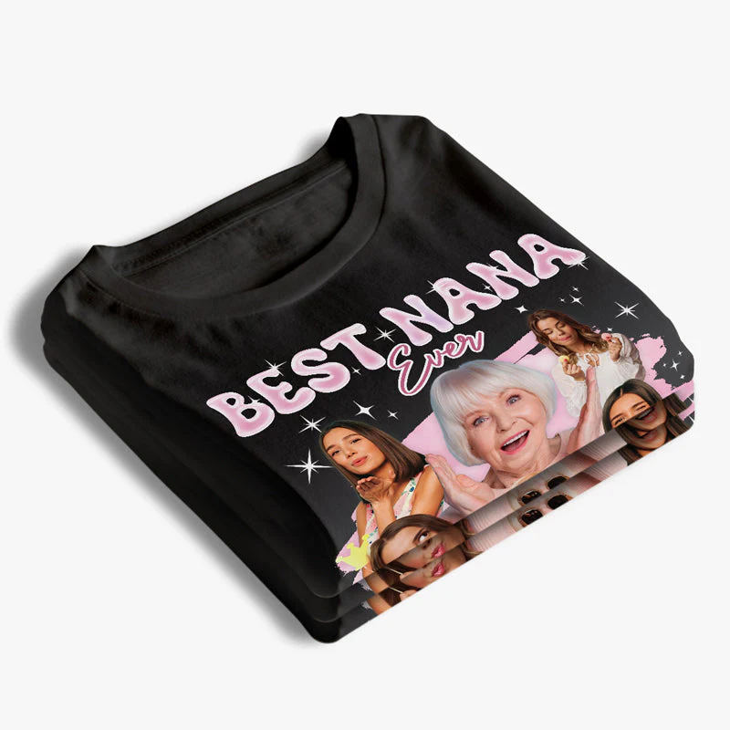 Custom Photo Best Nana Ever - Family Personalized Custom Unisex T-shirt, Hoodie, Sweatshirt - Gift For Grandma - Image 3