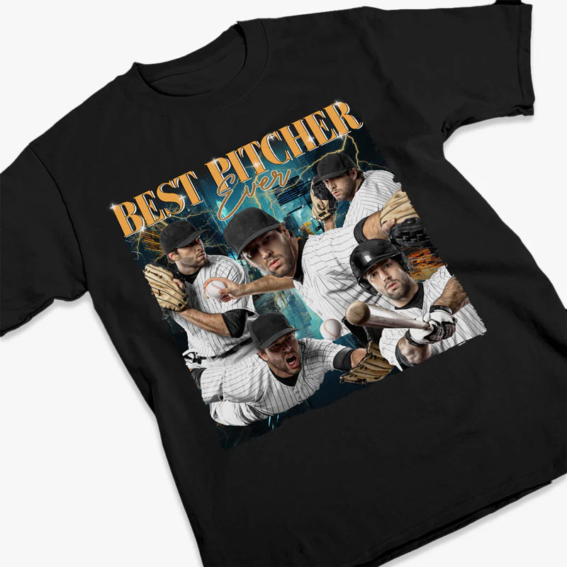 Custom Photo Best Pitcher Ever - Baseball Personalized Custom Unisex T-shirt, Hoodie, Sweatshirt - Gift For Baseball Players, Baseball Lovers - Image 2