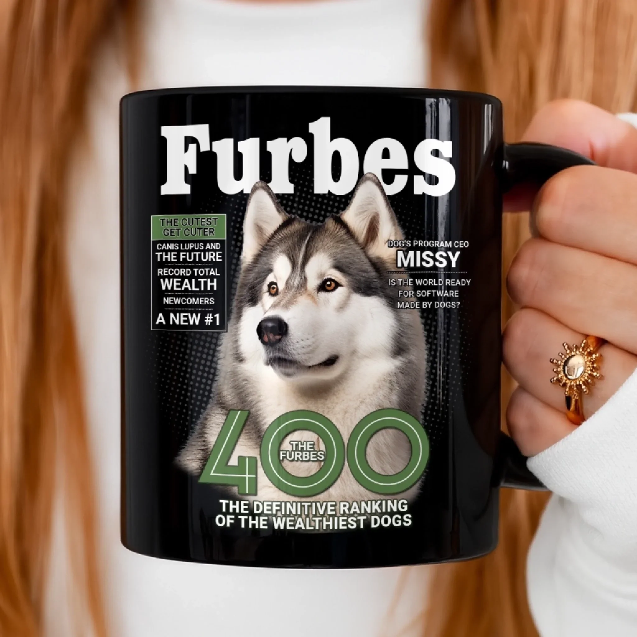 Custom Photo Magazine Black Mug - Personalized Birthday Gifts For Dog Cat Lovers, Dog Dad And Mom, Cat Owners - Sipping With My Fur Baby - Image 6