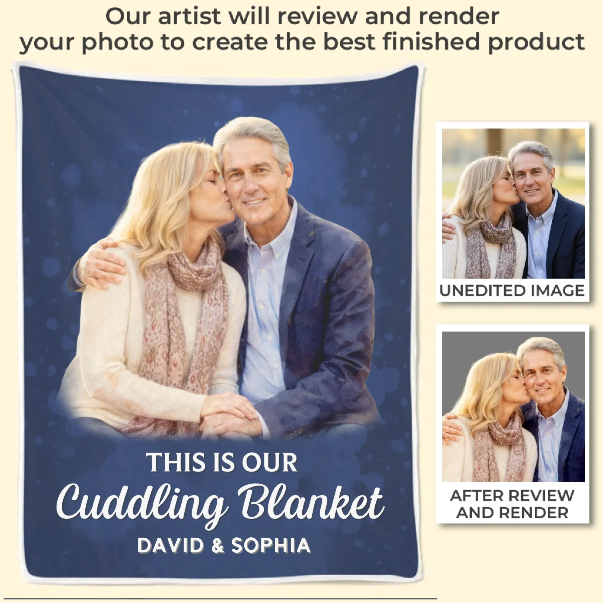 Custom Photo Blanket - Personalized Anniversary Wedding Gifts For Husband And Wife, Him And Her - Side By Side Feels Good - Image 9