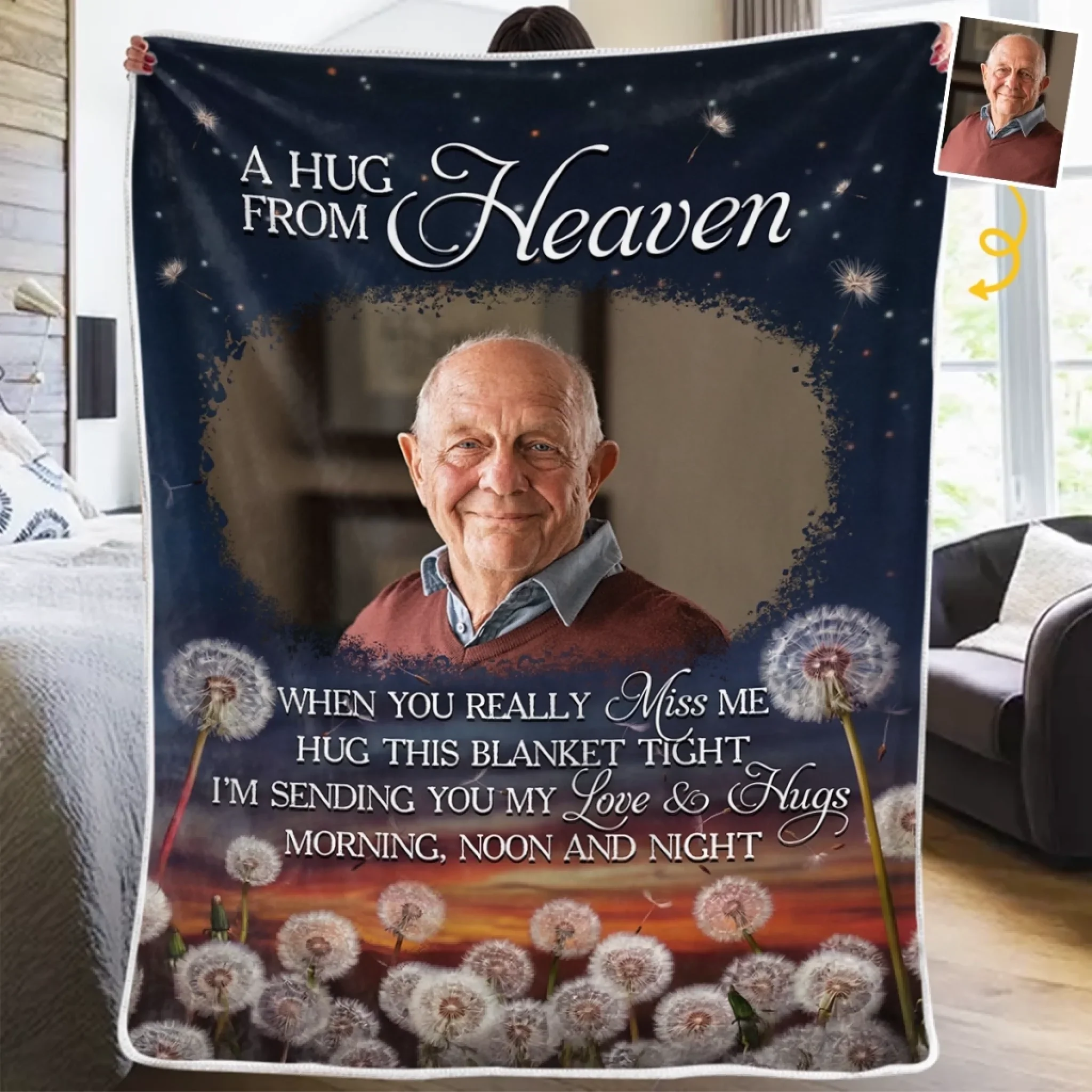 Custom Photo Blanket - Personalized Memorial Sympathy Gifts For Loss Of Mom, Dad - You Live In Every Quiet Miracle