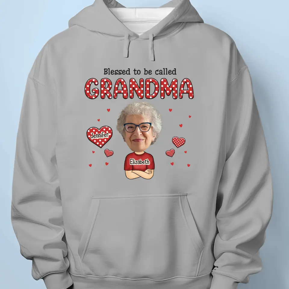 Custom Photo Blessed To Be Called Grammy - Family Personalized Custom Unisex T-shirt, Hoodie, Sweatshirt - Gift For Mom, Grandma - Image 5