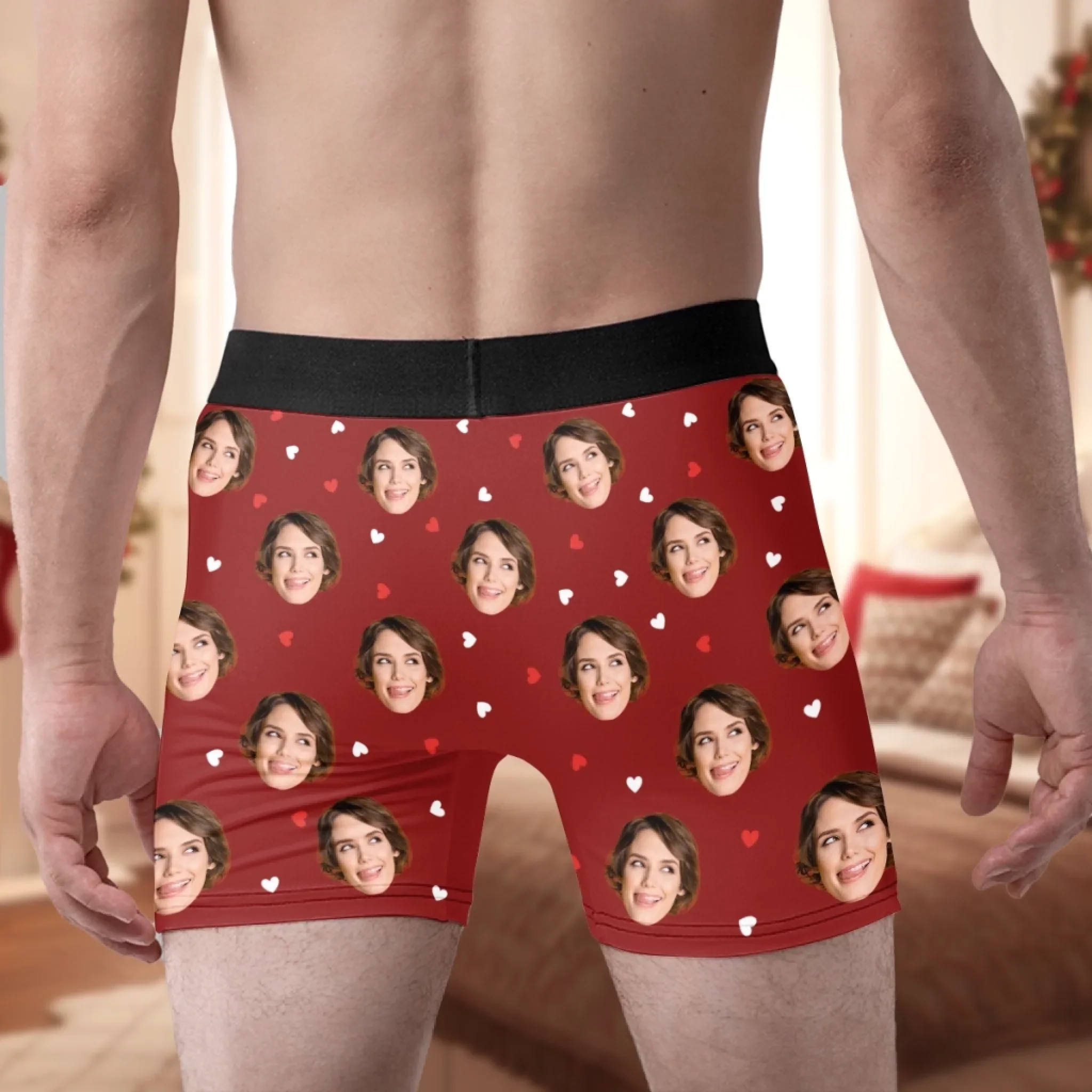 Custom Photo Boxer Briefs, Men's Boxers - Personalized Anniversary Christmas Wedding Gifts For Husband And Wife, Him And Her - Unwrap With Love - Image 3