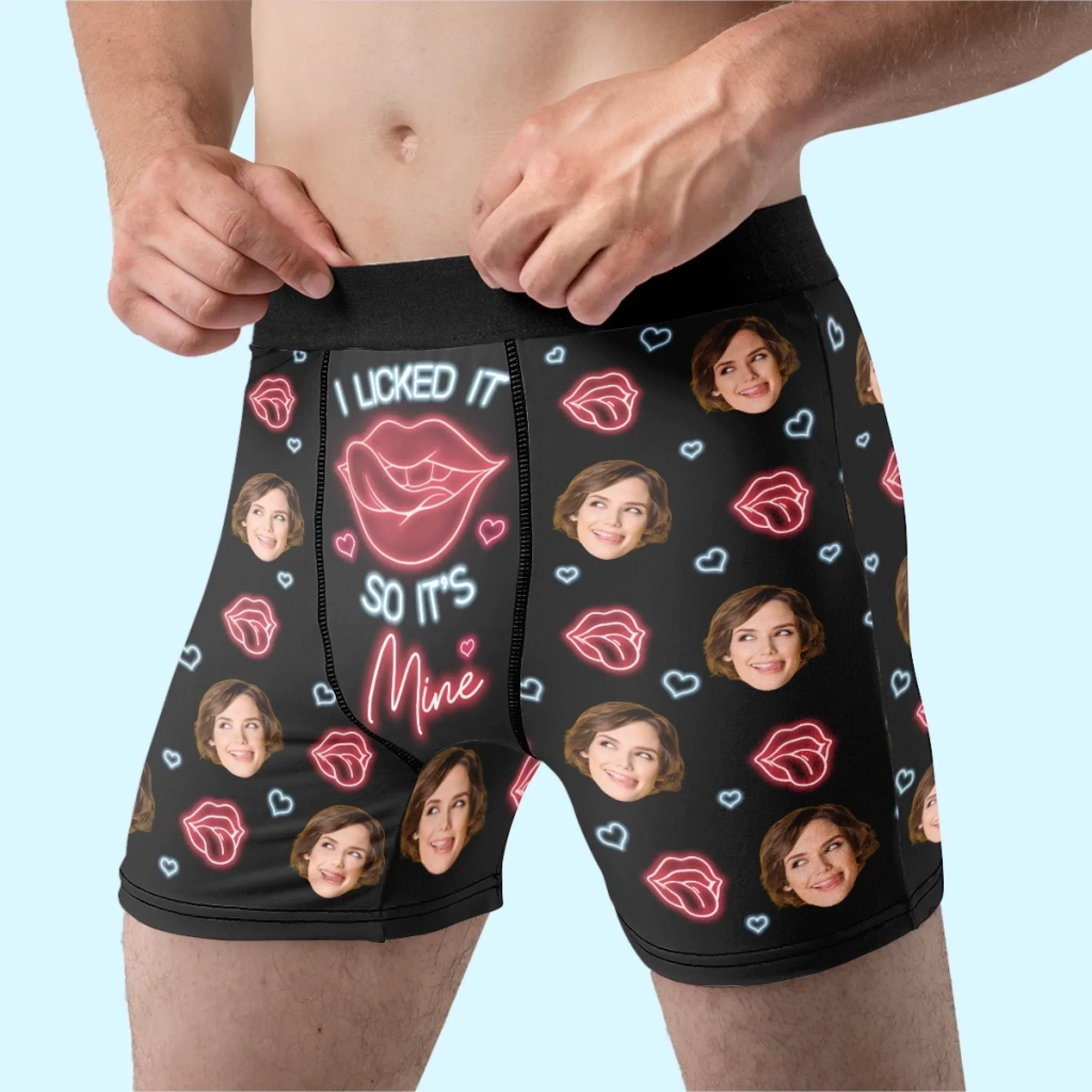 Custom Photo Boxer Briefs, Men's Boxers - Personalized Anniversary Wedding Gifts For Husband And Wife, Him And Her - Love Lives In Us - Image 5