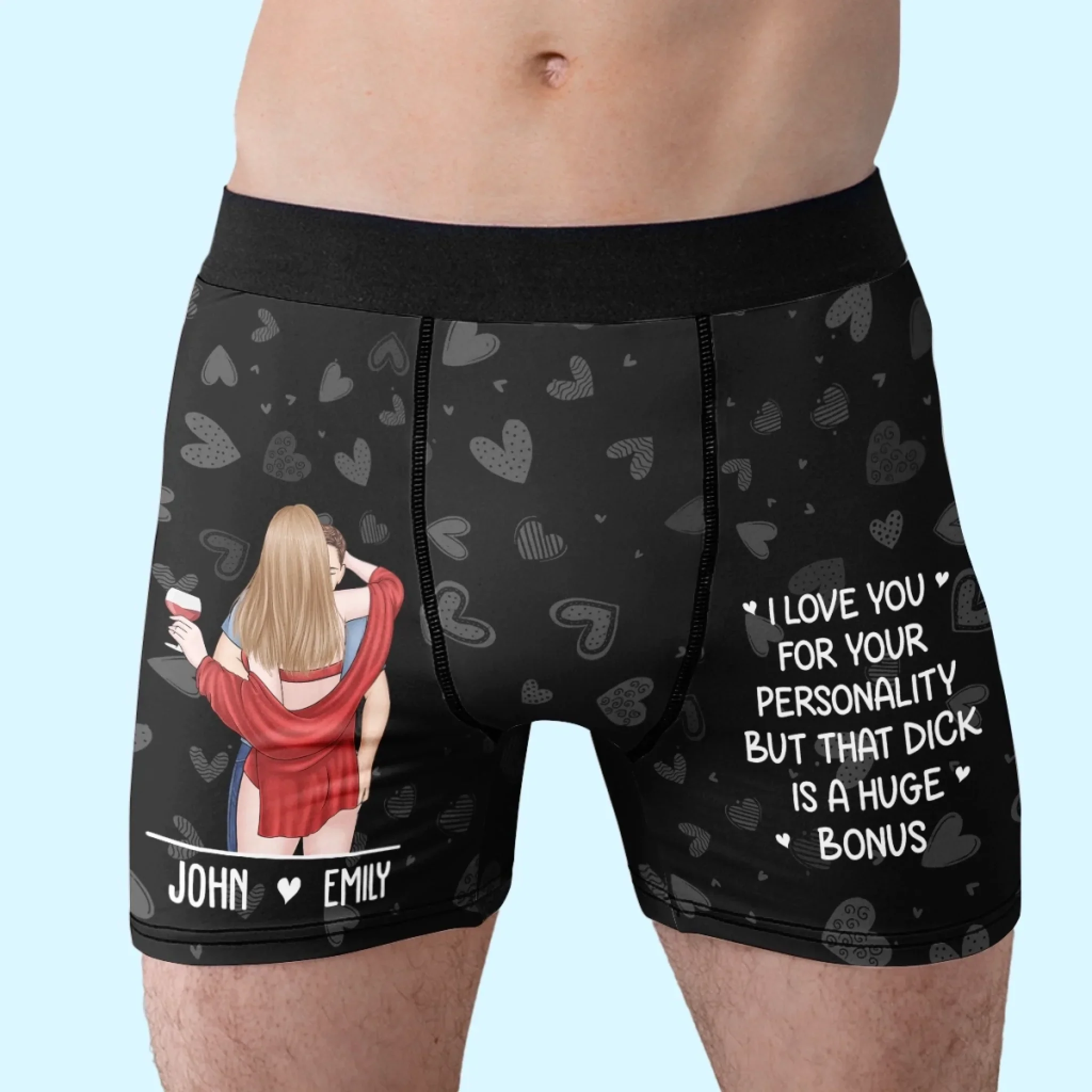 Custom Photo Boxer Briefs, Men's Boxers - Personalized Anniversary Wedding Gifts For Husband And Wife, Him And Her - Made Just For You - Image 3