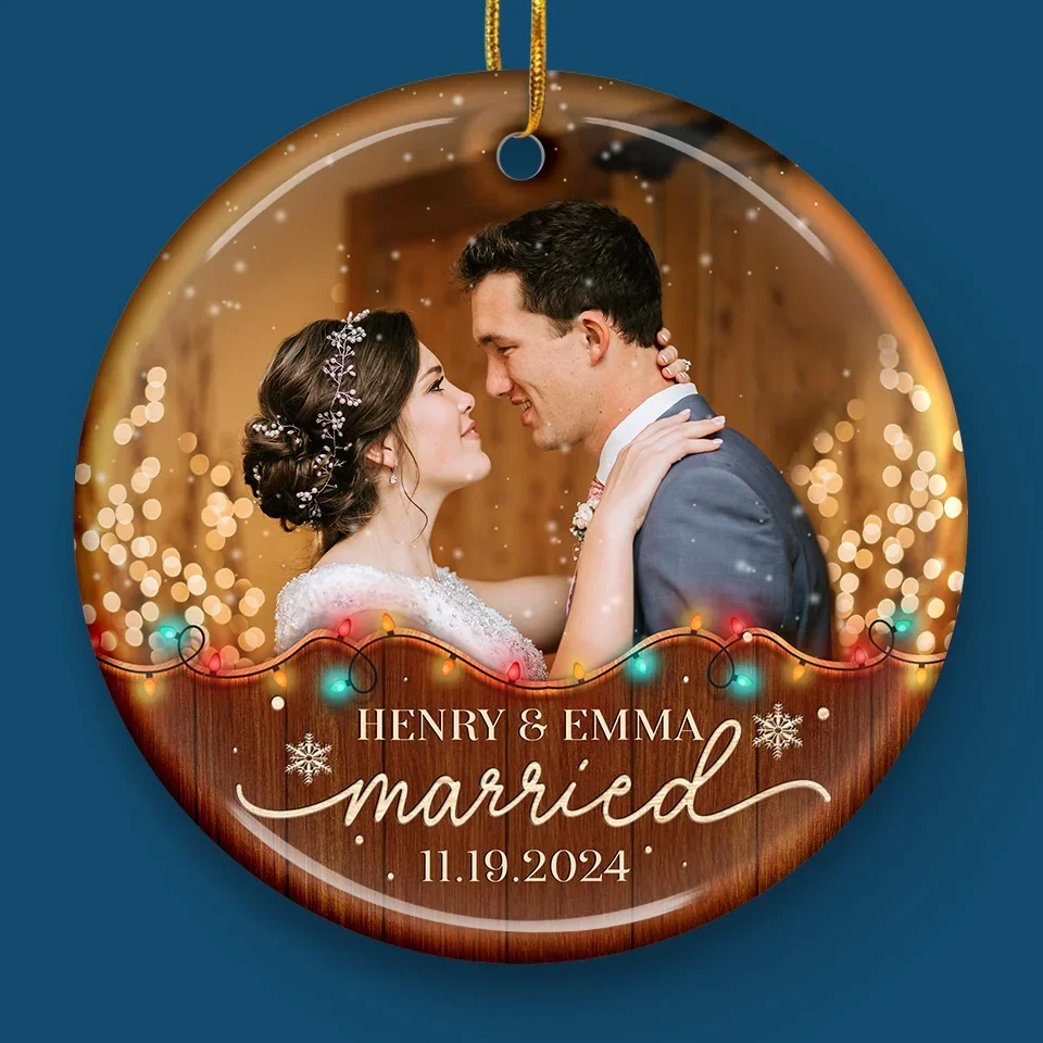 Custom Photo Building A Love Story That Will Last Forever - Couple Personalized Custom Ornament - Ceramic Round Shaped - Christmas Gift For Husband Wife, Anniversary, First Christmas - Image 4