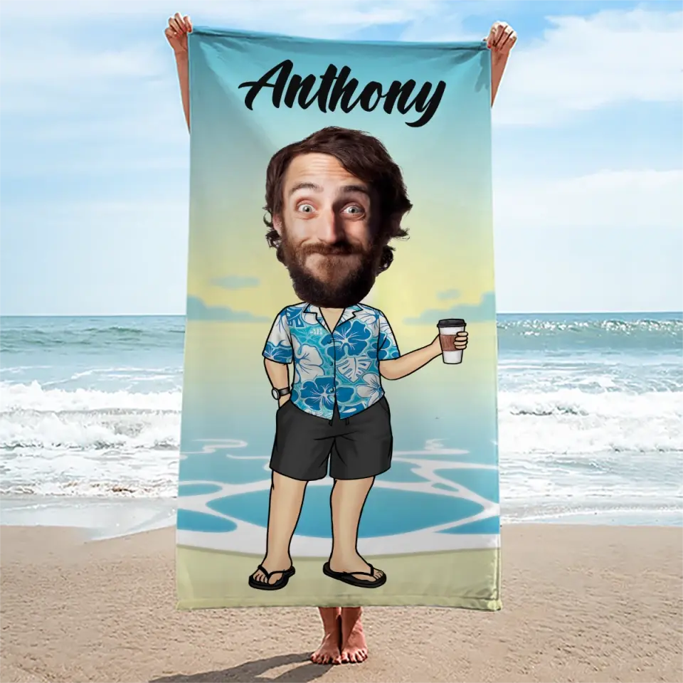 Custom Photo Call Me On My Shellphone - Family Personalized Custom Beach Towel - Summer Vacation Gift, Birthday Pool Party Gift For Husband Wife, Family Members - Image 5
