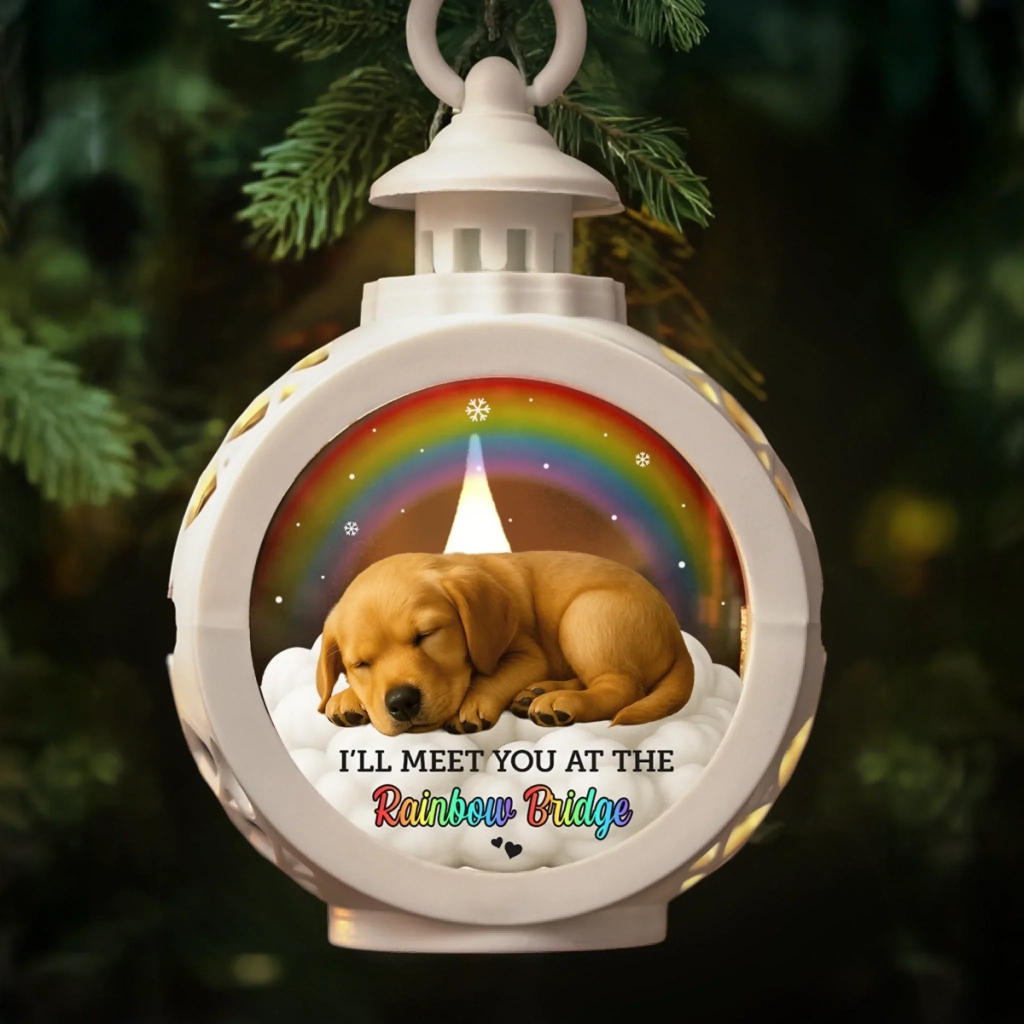 Custom Photo Candlelight Lantern Ornament - Personalized Pet Memorial Sympathy Gifts For Dogs, Cats - Until We Meet Again - Image 5