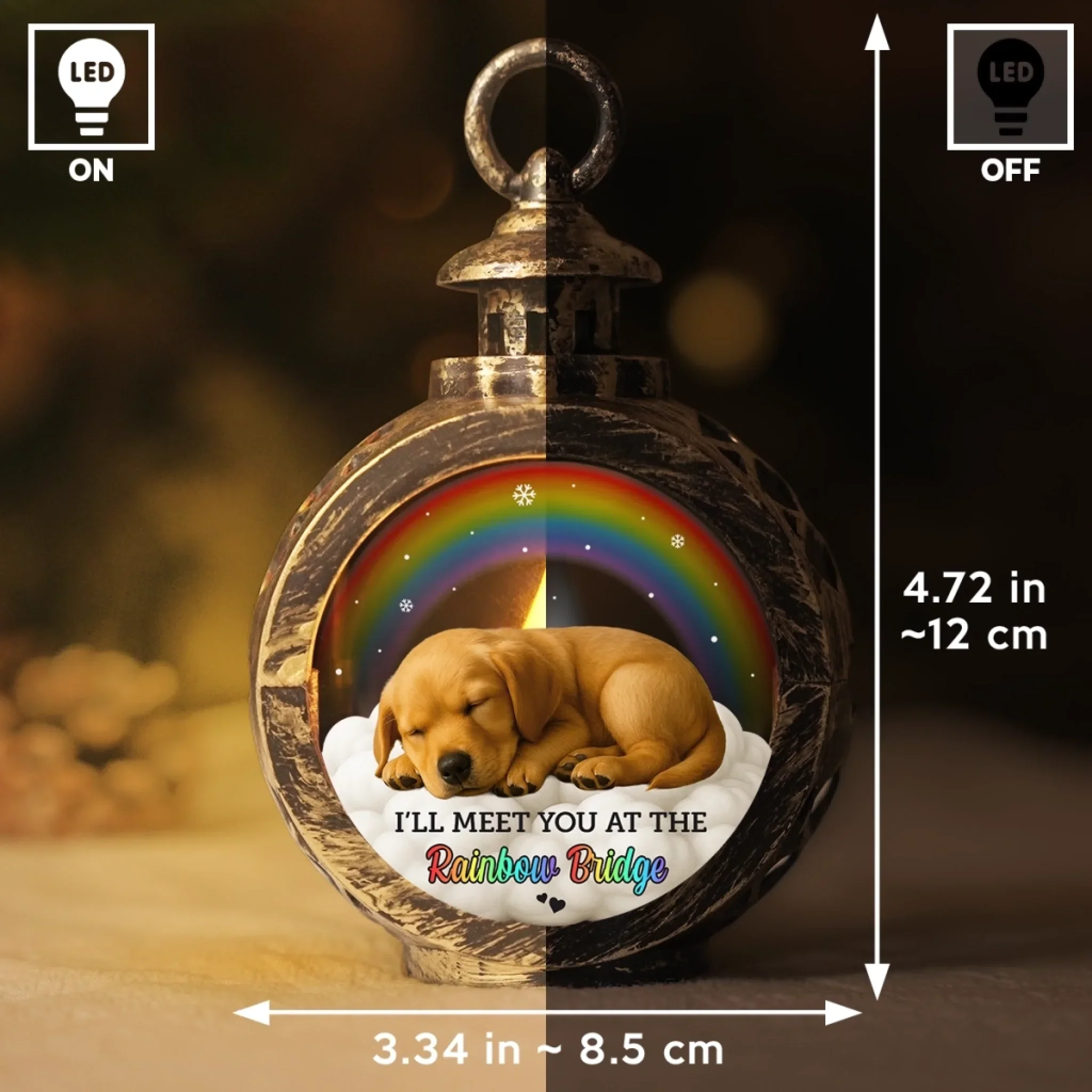 Custom Photo Candlelight Lantern Ornament - Personalized Pet Memorial Sympathy Gifts For Dogs, Cats - Until We Meet Again - Image 6