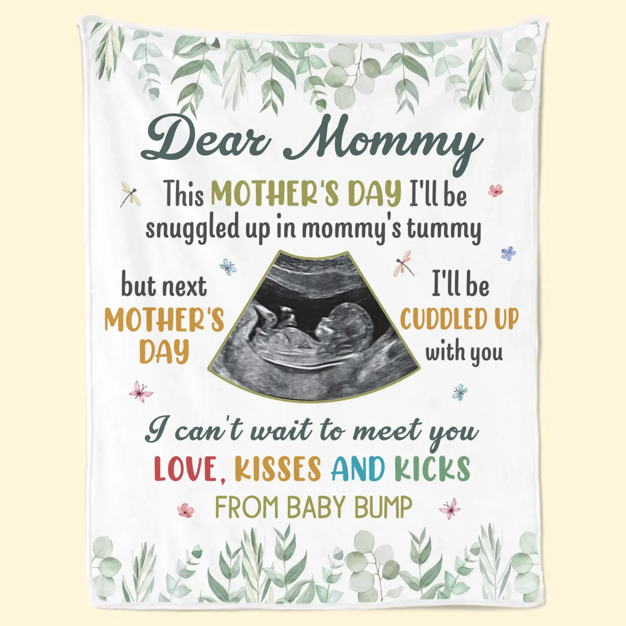 Custom Photo Can't Wait To Meet You, Mommy - Family Personalized Custom Blanket - Mother's Day, Baby Shower Gift, Gift For First Mom - Image 6