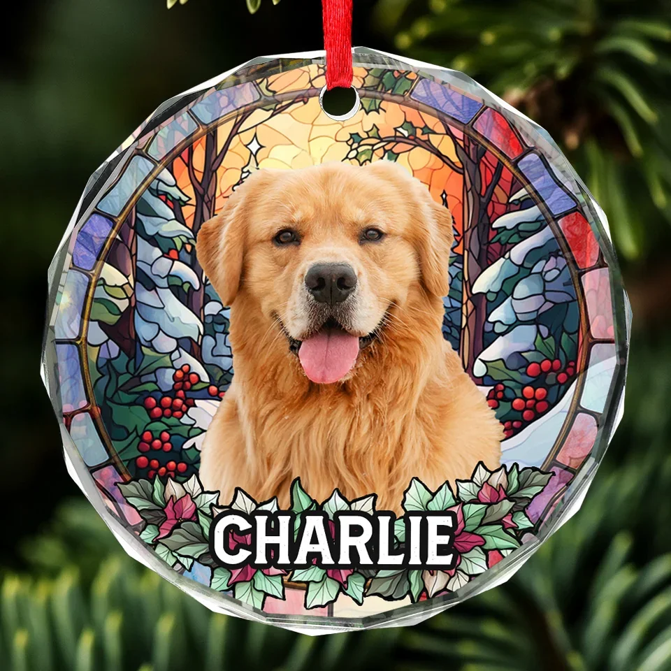 Custom Photo Capture The Joy That Your Pet Brings Into Your Life - Dog & Cat Personalized Custom Circle Glass Ornament - Christmas Gift For Pet Owners, Pet Lovers - Image 3