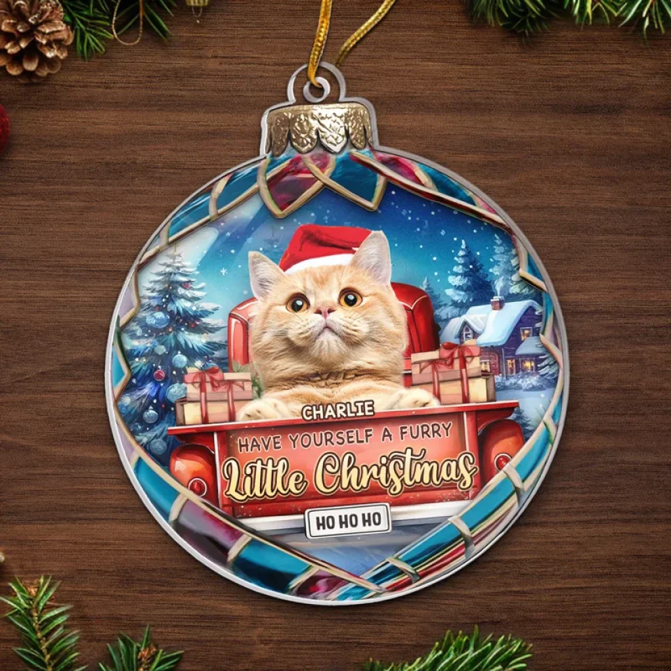Custom Photo Celebrate Christmas With Furry Friends - Dog & Cat Personalized Custom Ornament - Acrylic Custom Shaped - Christmas Gift For Pet Owners, Pet Lovers - Image 5