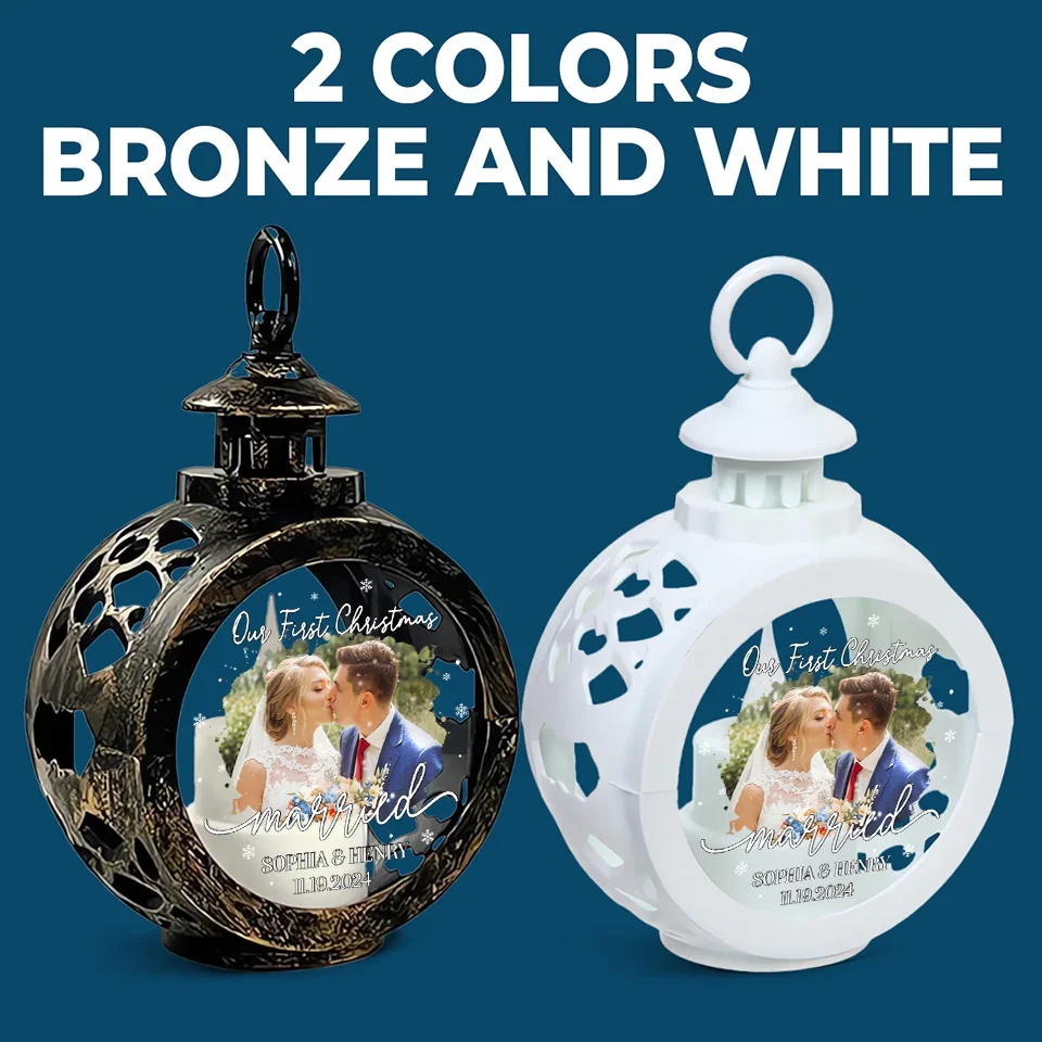 Custom Photo Celebrating Our First Year Of Marriage - Couple Personalized Custom Candlelight Lantern Ornament - Christmas Gift For Husband Wife, Anniversary, First Christmas - Image 6