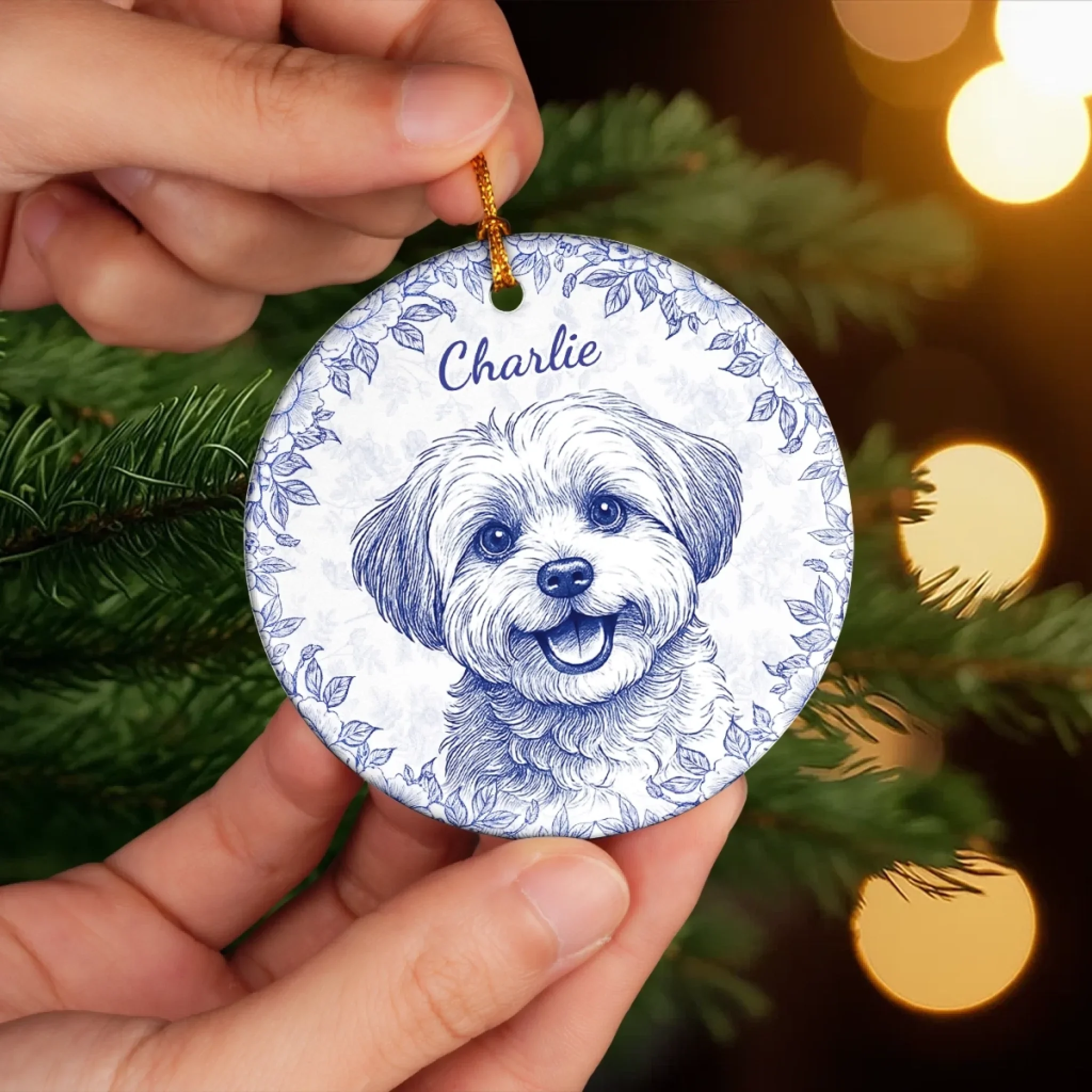 Custom Photo Ceramic Ornament - Personalized Christmas Birthday Gifts For Dog Cat Lovers, Dog Dad And Mom, Cat Owners - Little Paws, Forever Love - Image 6