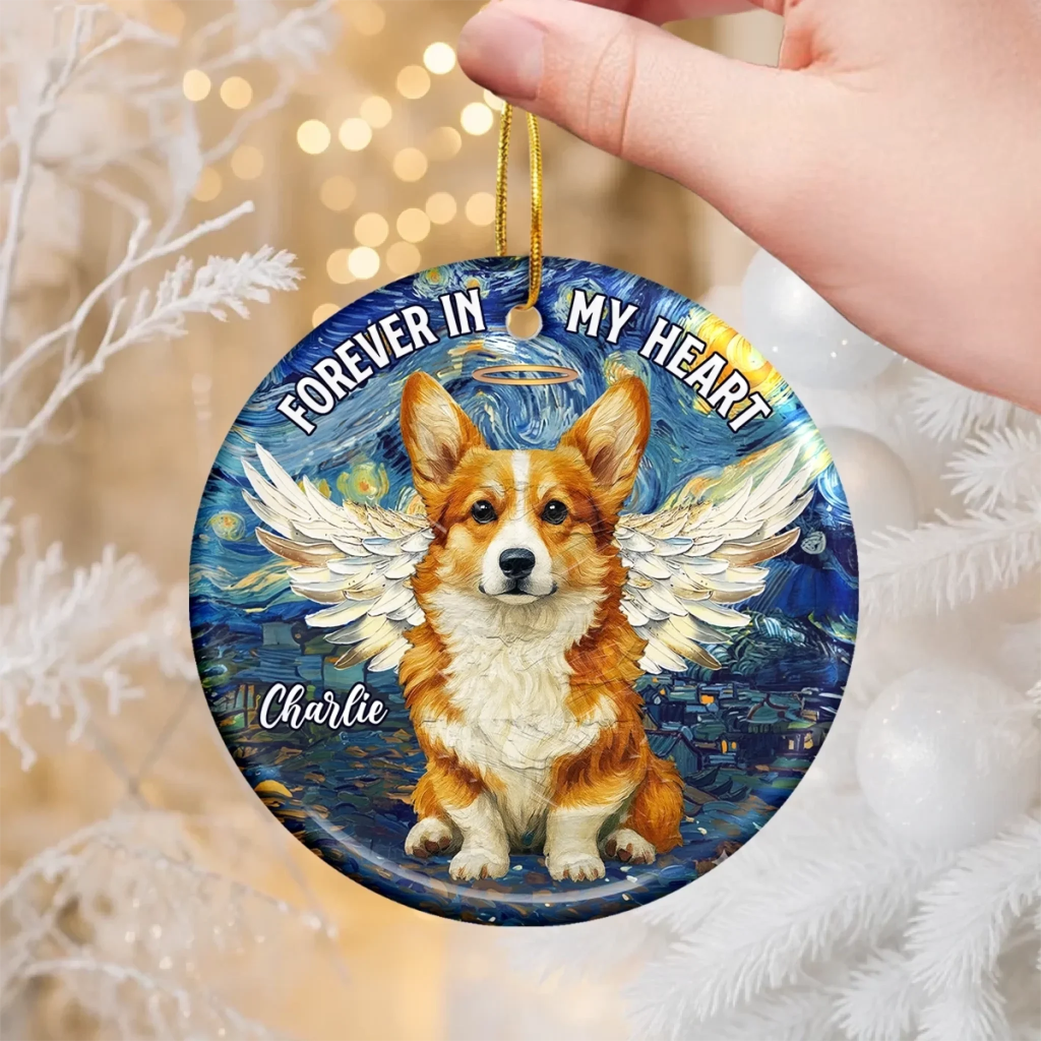 Custom Photo Ceramic Ornament - Personalized Pet Christmas Memorial Sympathy Gifts For Dogs, Cats - Companions Forever In Our Hearts - Image 3