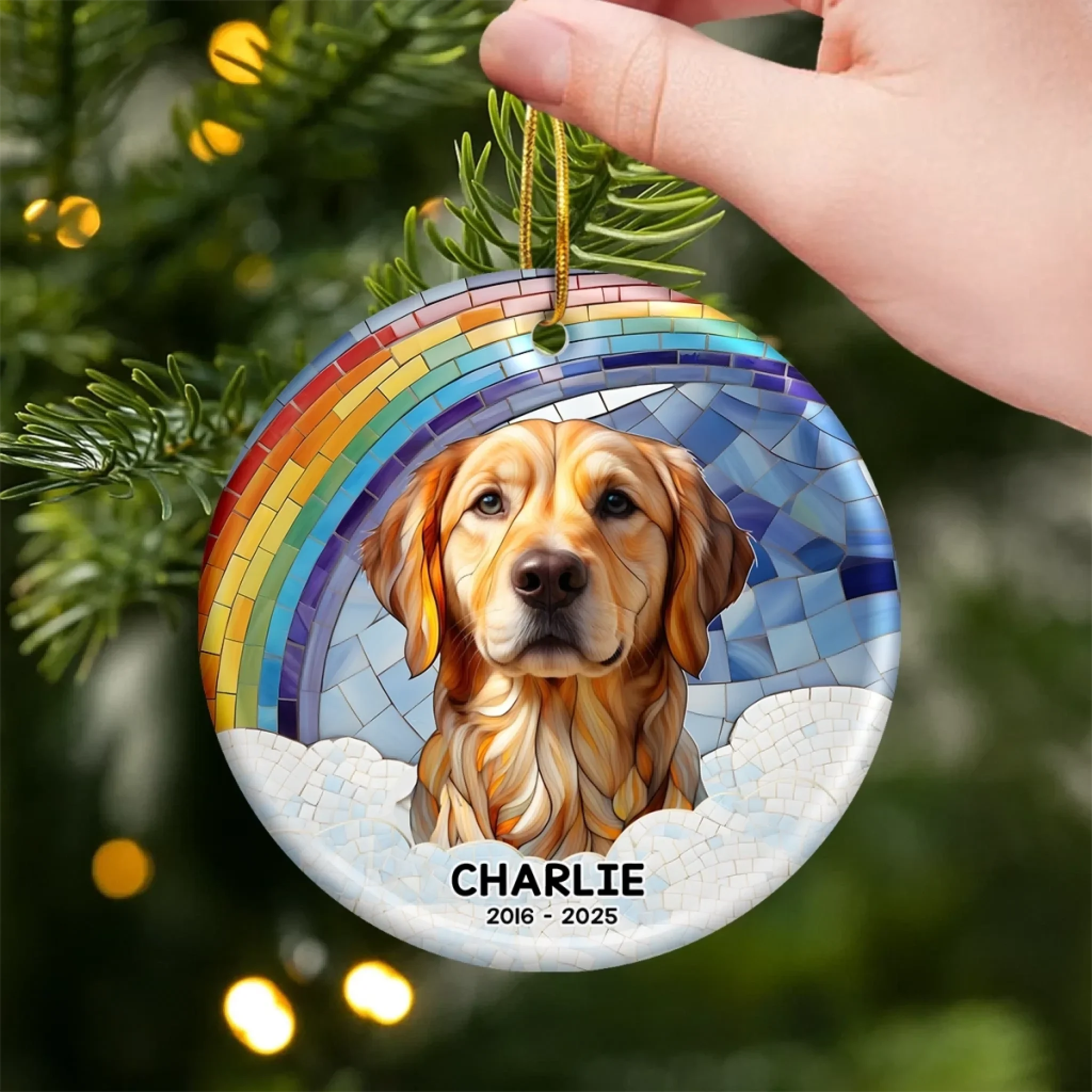 Custom Photo Ceramic Ornament - Personalized Pet Christmas Memorial Sympathy Gifts For Dogs, Cats - Gentle Companions Forever Remembered - Image 3