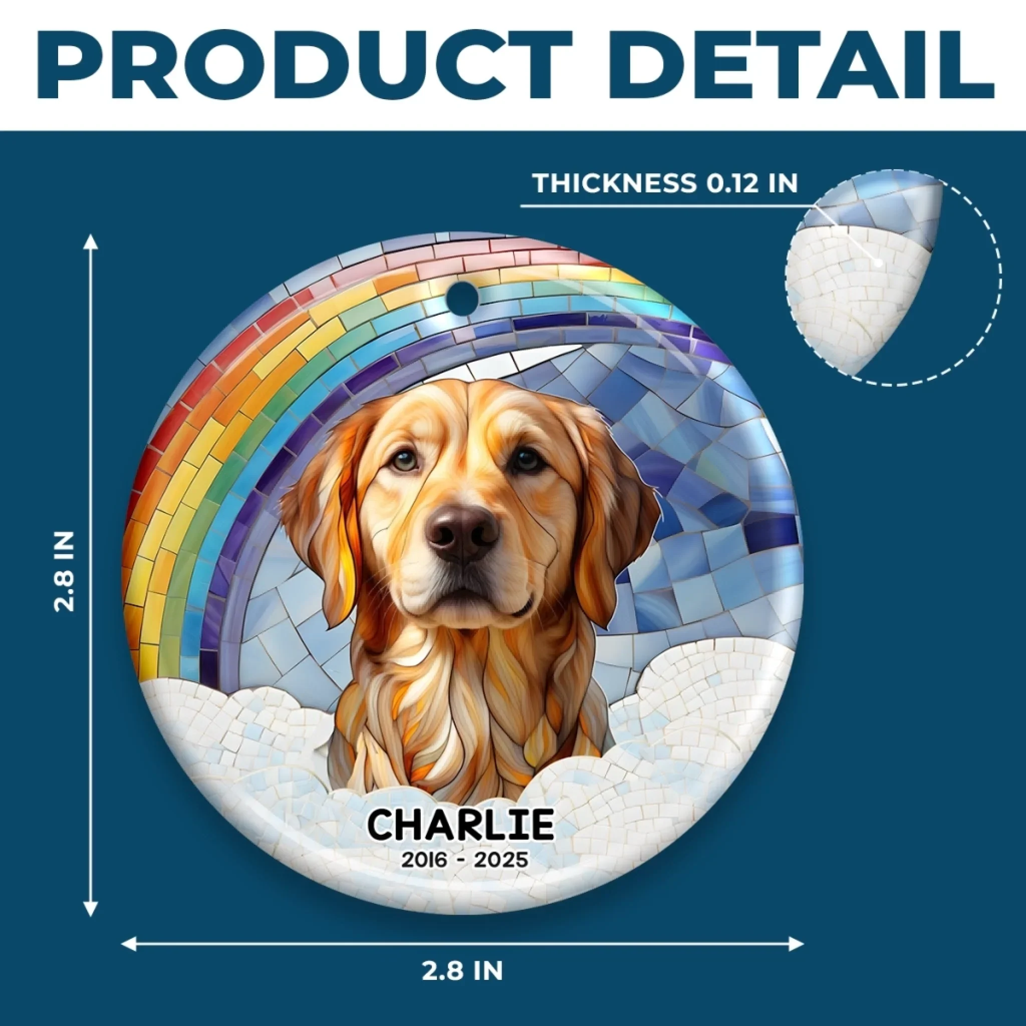 Custom Photo Ceramic Ornament - Personalized Pet Christmas Memorial Sympathy Gifts For Dogs, Cats - Gentle Companions Forever Remembered - Image 6