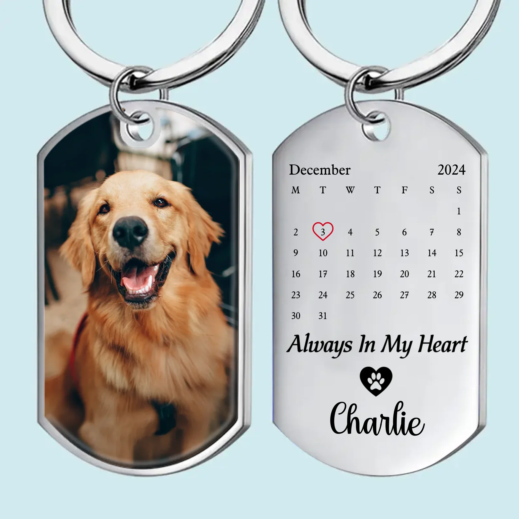 Custom Photo Cherished Memories, Endless Love - Memorial Personalized Custom Keychain - Sympathy Gift For Pet Owners, Pet Lovers - Image 2