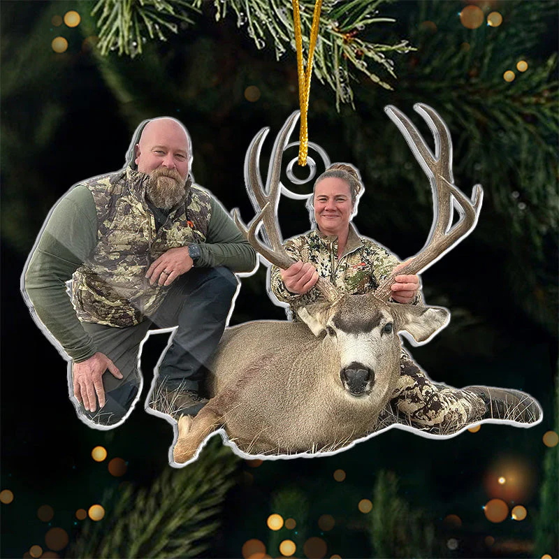 Custom Photo Christmas Brings Us Together - Hunting Personalized Custom Ornament - Acrylic Custom Shaped - Christmas Gift For Hunting Lovers - Image 3
