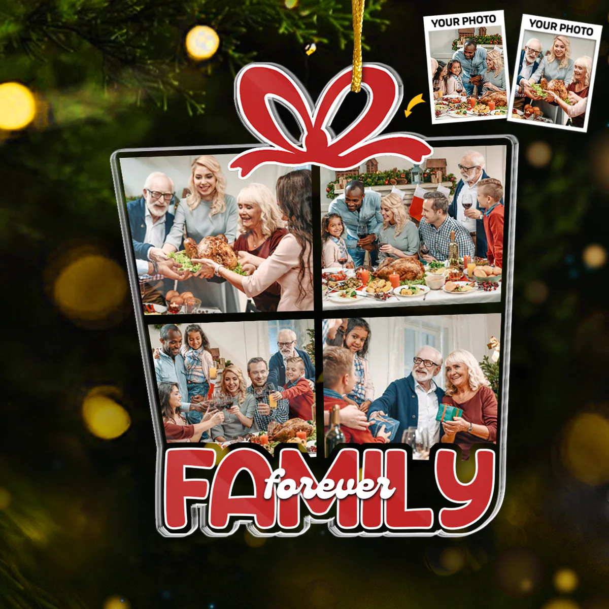 Custom Photo Christmas Is All About Family - Family Personalized Custom Ornament - Acrylic Custom Shaped - Christmas Gift For Family Members, Siblings - Image 3