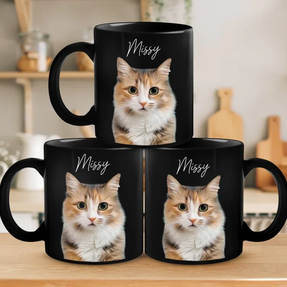 Custom Photo Christmas Snuggles With My Furry Buddy - Dog & Cat Personalized Custom Black Mug - Christmas Gift For Pet Owners, Pet Lovers - Image 4