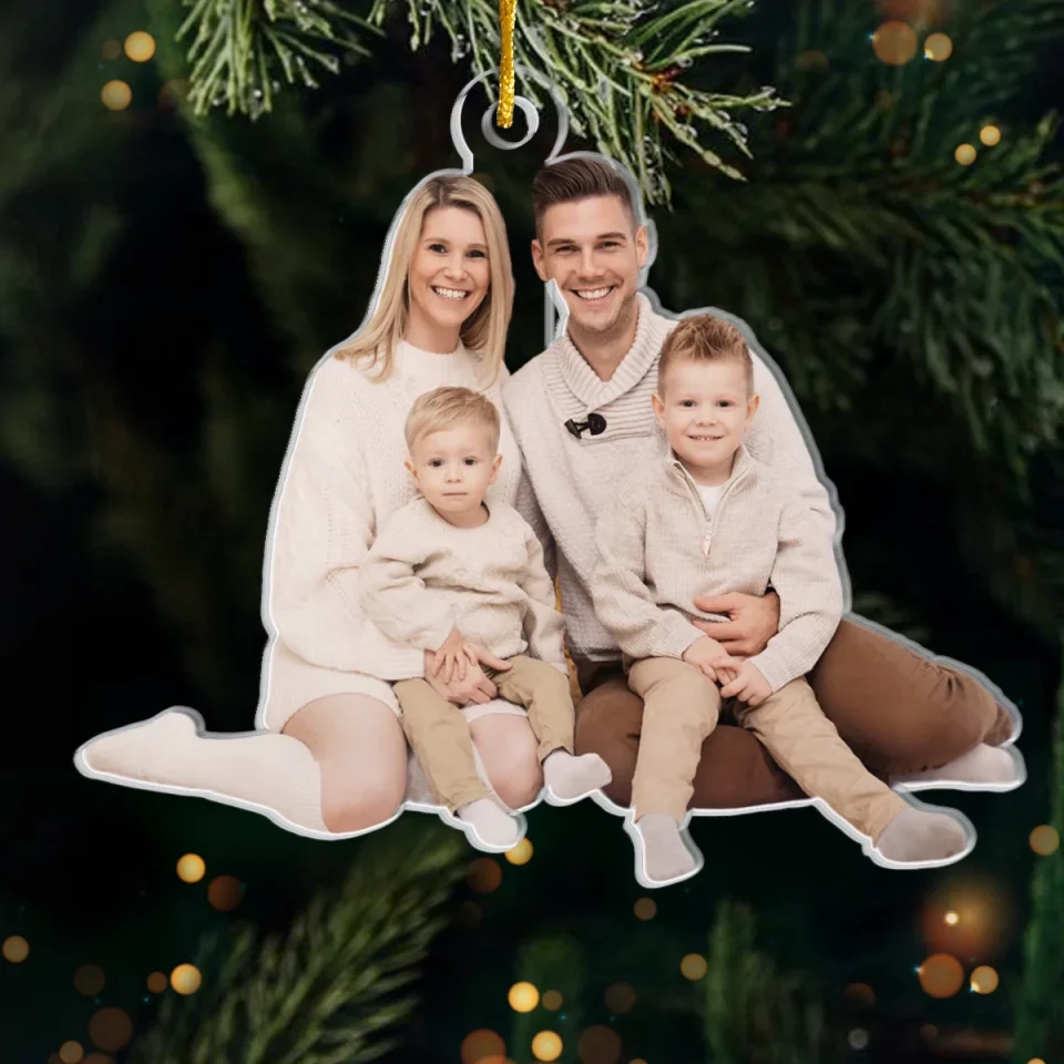 Custom Photo Christmas Warms The Soul And Tickles The Heart - Family Personalized Custom Ornament - Acrylic Custom Shaped - Christmas Gift For Family Members
