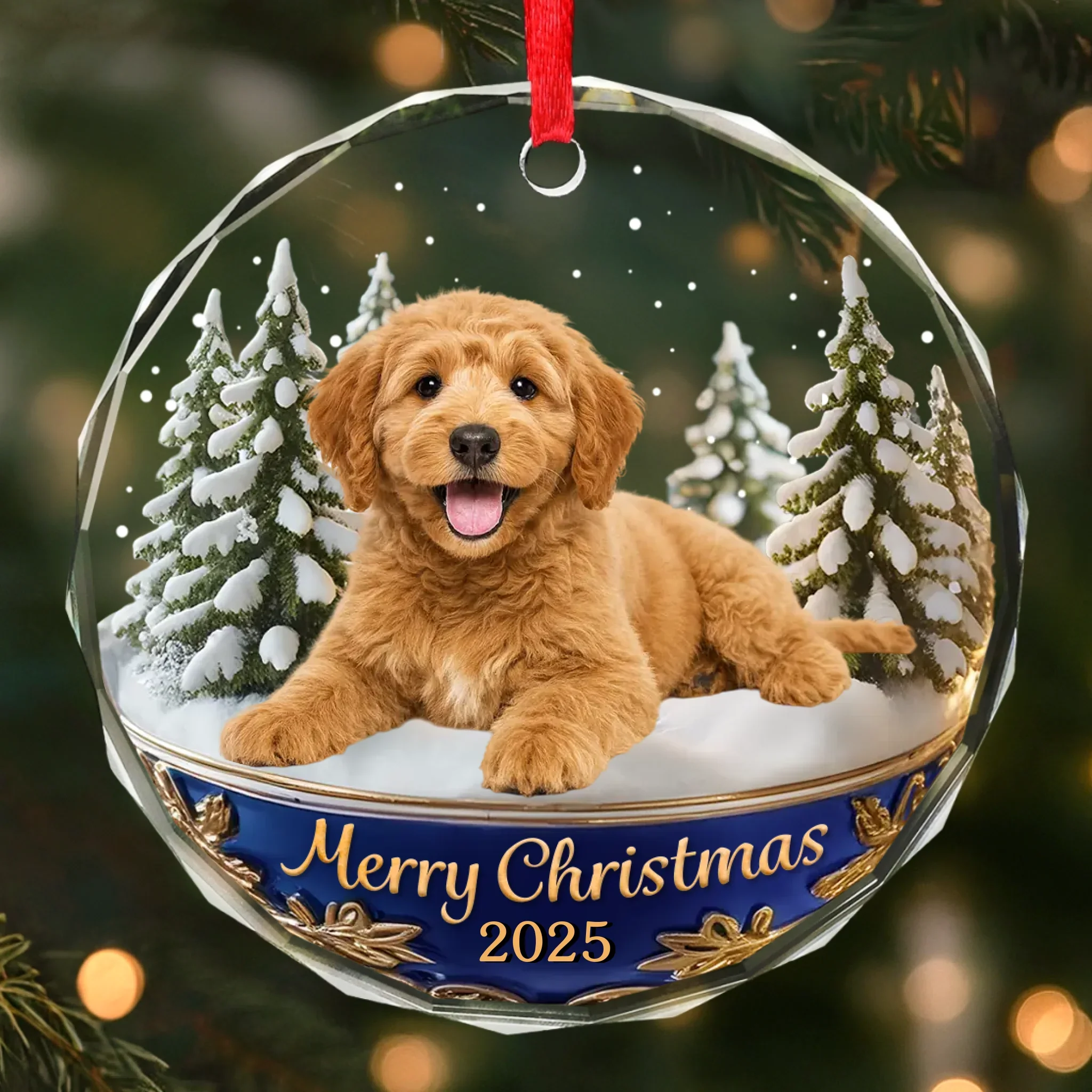 Custom Photo Circle Glass Ornament - Personalized Christmas Birthday Gifts For Dog Cat Lovers, Dog Dad And Mom, Cat Owners - Life Feels Better With Pets - Image 2
