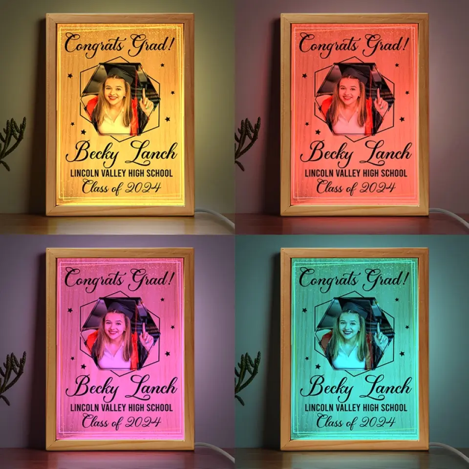 Custom Photo Congrats Grad - Family Personalized Custom Frame Light Box - Graduation Gift For Siblings, Brothers, Sisters - Image 5