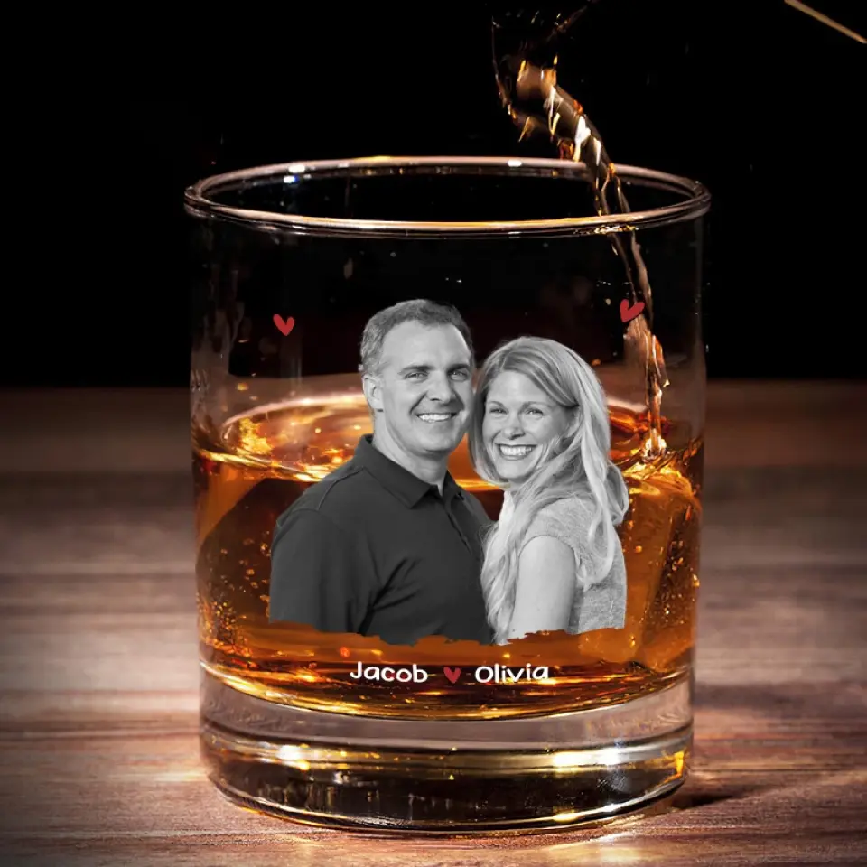 Custom Photo Congrats On Being My Husband - Couple Personalized Custom Whiskey Glass - Gift For Husband Wife, Anniversary - Image 4