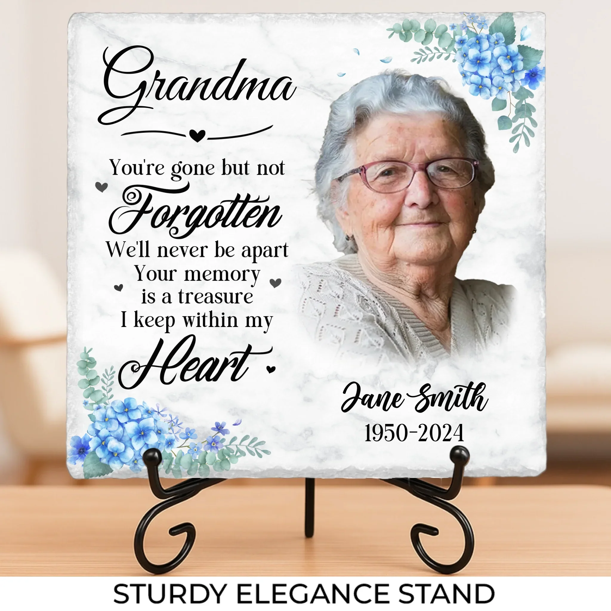 Custom Photo Constantly Remembered, Eternally Cherished - Memorial Personalized Custom Square Shaped Memorial Stone - Sympathy Gift For Family Members - Image 2