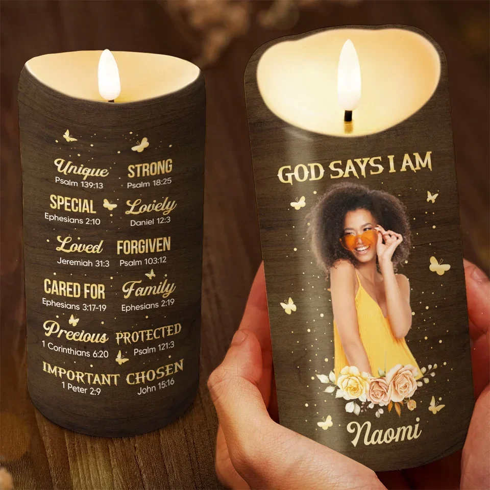 Custom Photo Cradle Yourself In Love Self-Love Affirmations - Friend Personalized Custom LED Candle - Gift For Best Friends, Family Members, Coworkers, Yourself - Image 3