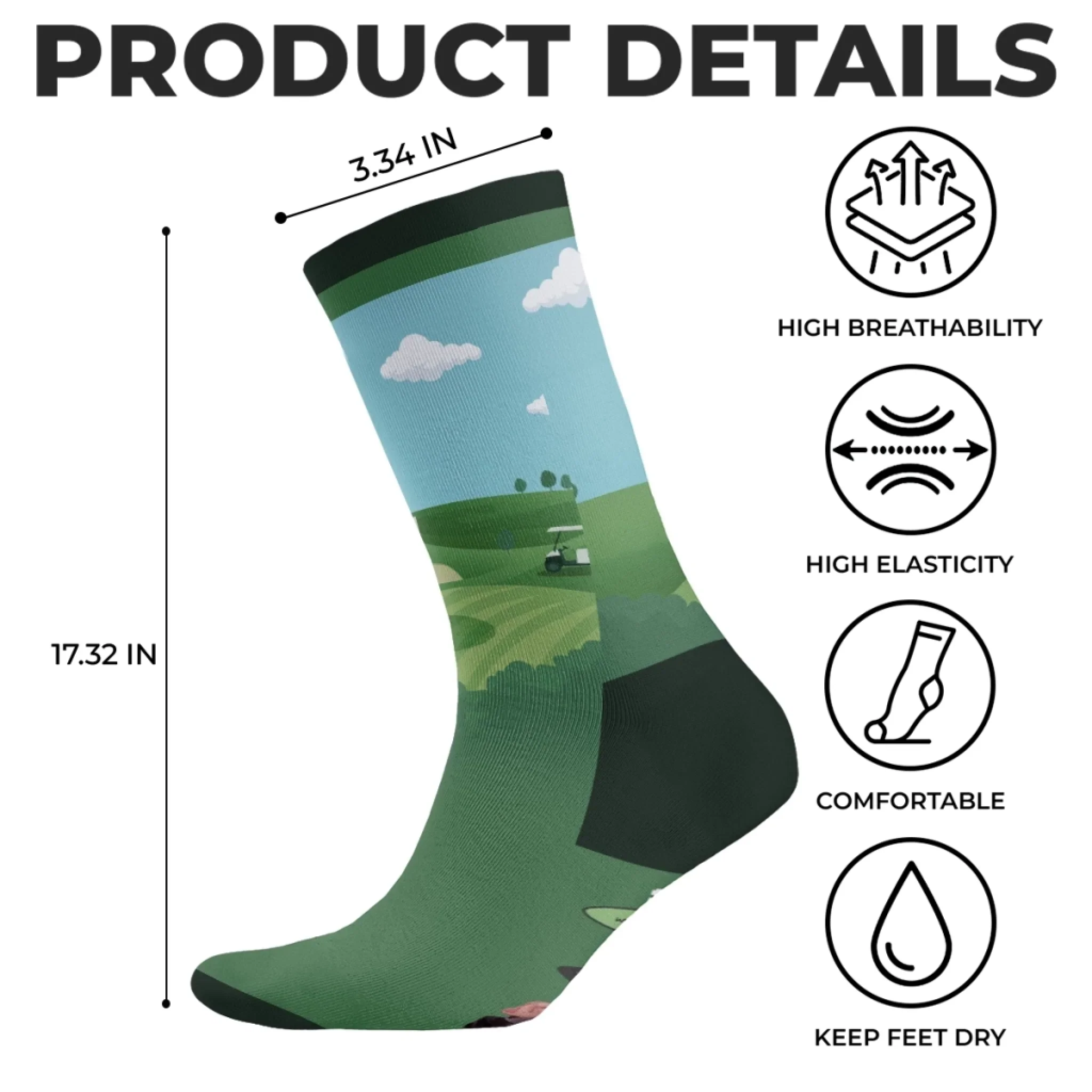 Custom Photo Crew Socks - Personalized Goft Gifts For Men, Women - Walks Like A Pro, Swings Like A Legend - Image 6
