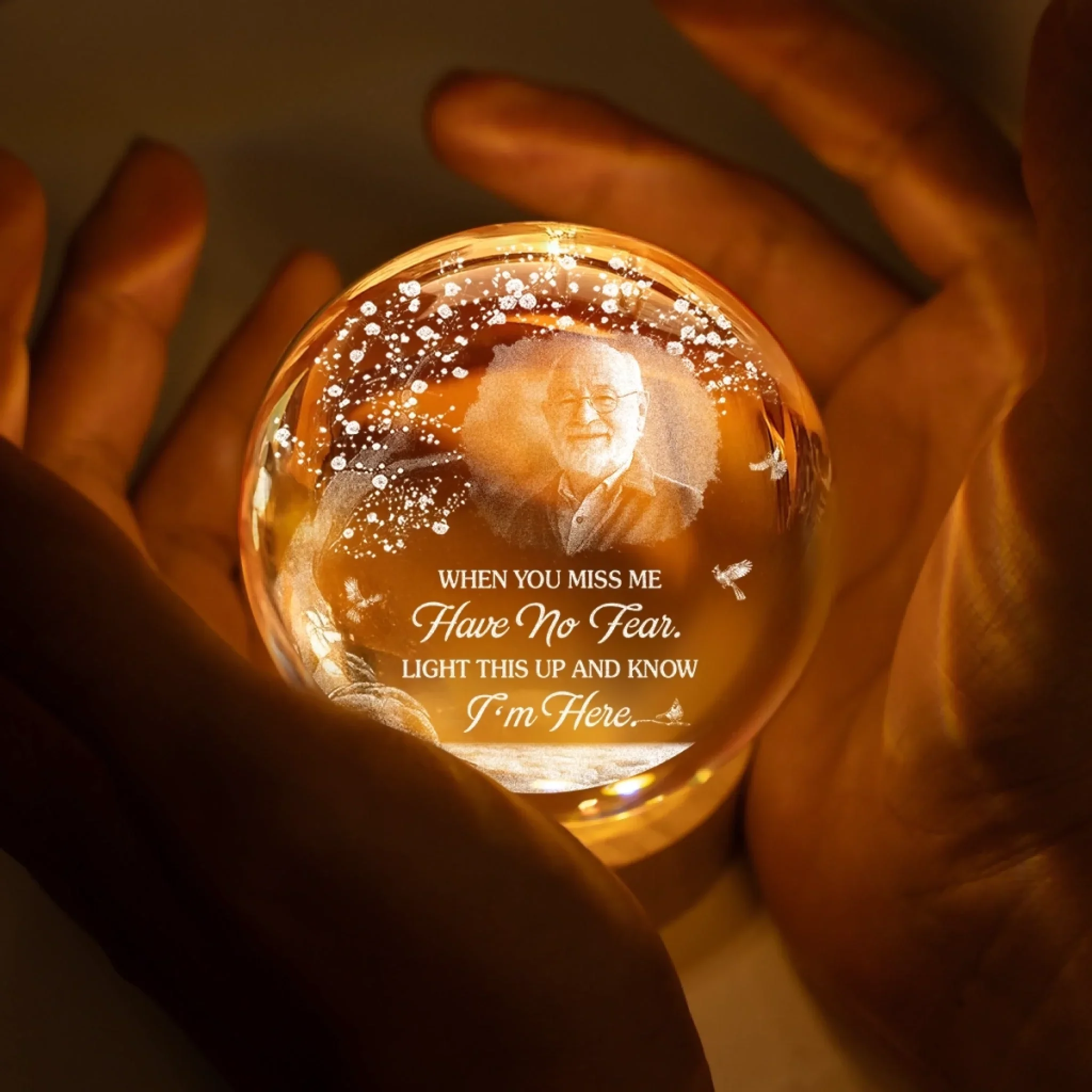 Custom Photo Crystal Globe Lamp - Personalized Memorial Sympathy Gifts For Loss Of Mom, Dad - A Love That Remains - Image 4