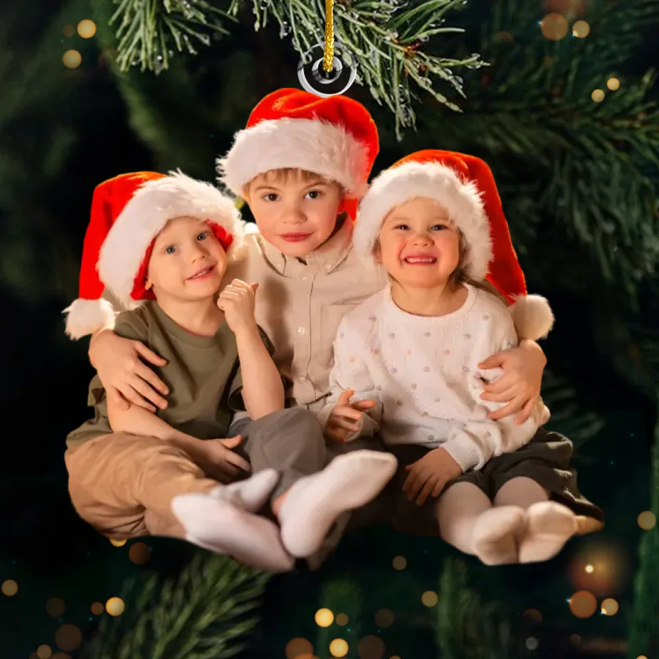 Custom Photo Custom Photo Acrylic Ornament - Personalized  Christmas Birthday Gifts For Mom, Dad, Kids - Keep Calm And Have A Merry Christmas - Image 2