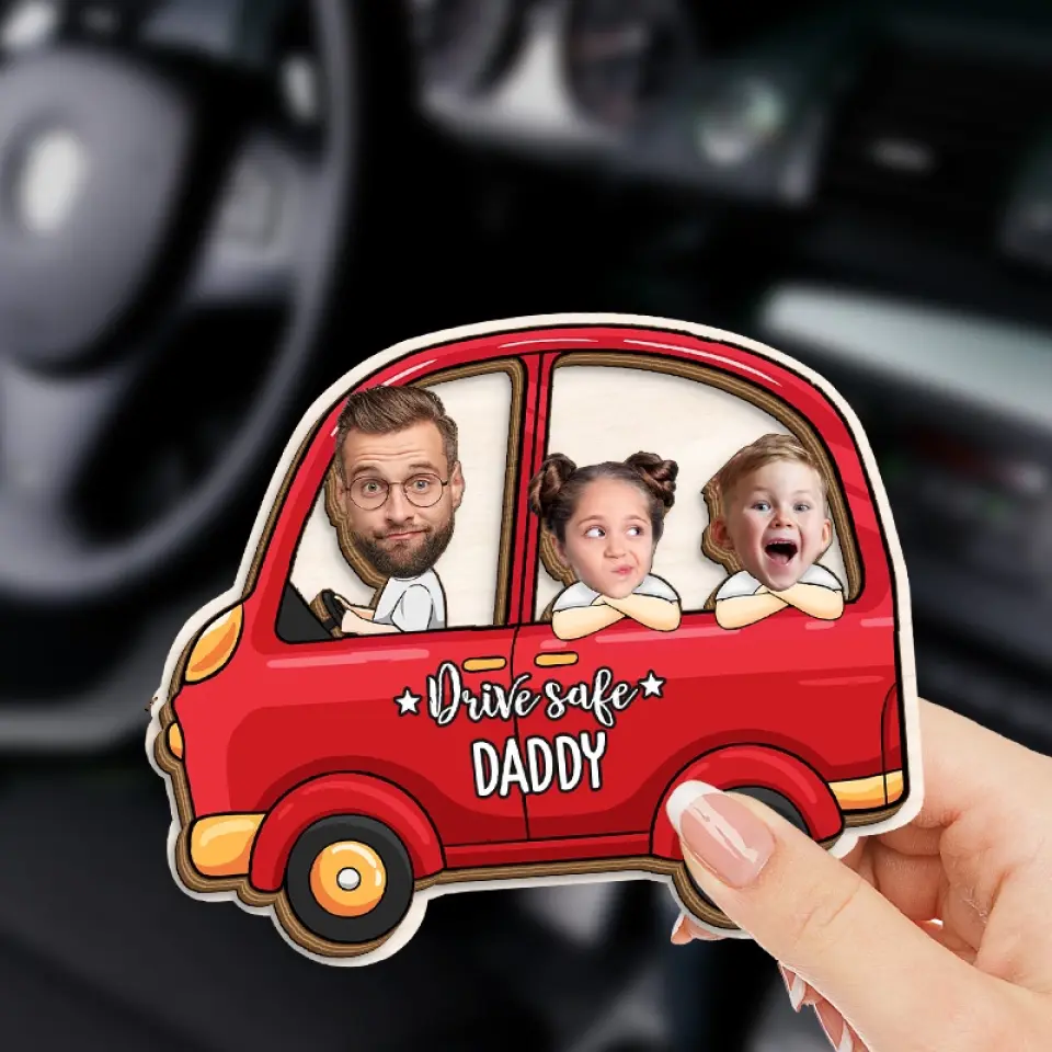 Custom Photo Drive Safe I Love You - Family Personalized Custom Car Visor Clip - Gift For Family Members - Image 3