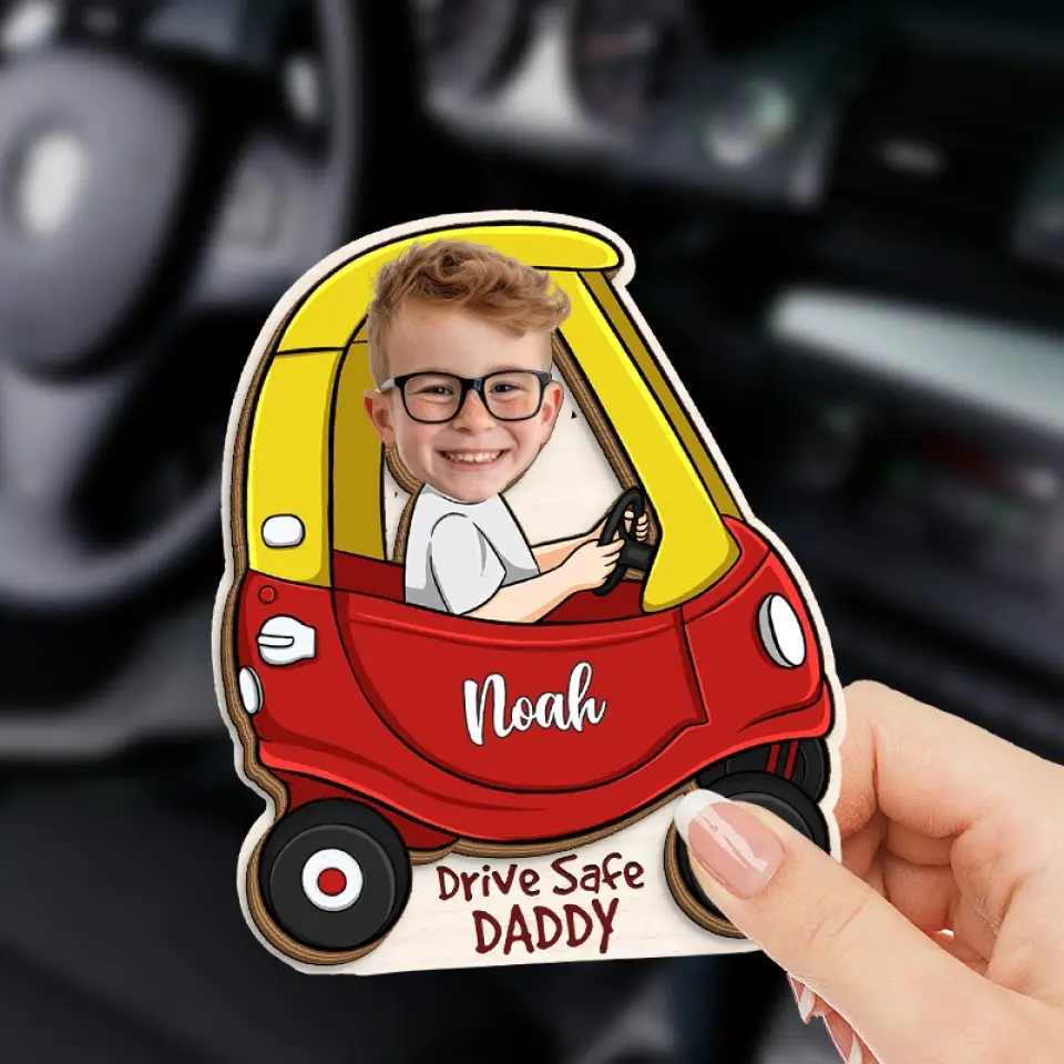 Custom Photo Drive Safe I Need You Here - Family Personalized Custom Car Visor Clip - Gift For Family Members - Image 3
