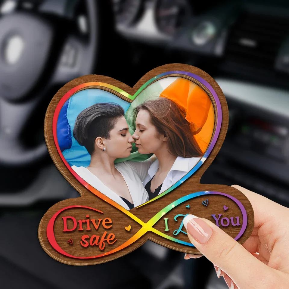 Custom Photo Drive Safe, My Love - Couple Personalized Custom Car Visor Clip - Gift For Husband Wife, Anniversary, LGBTQ+ - Image 3