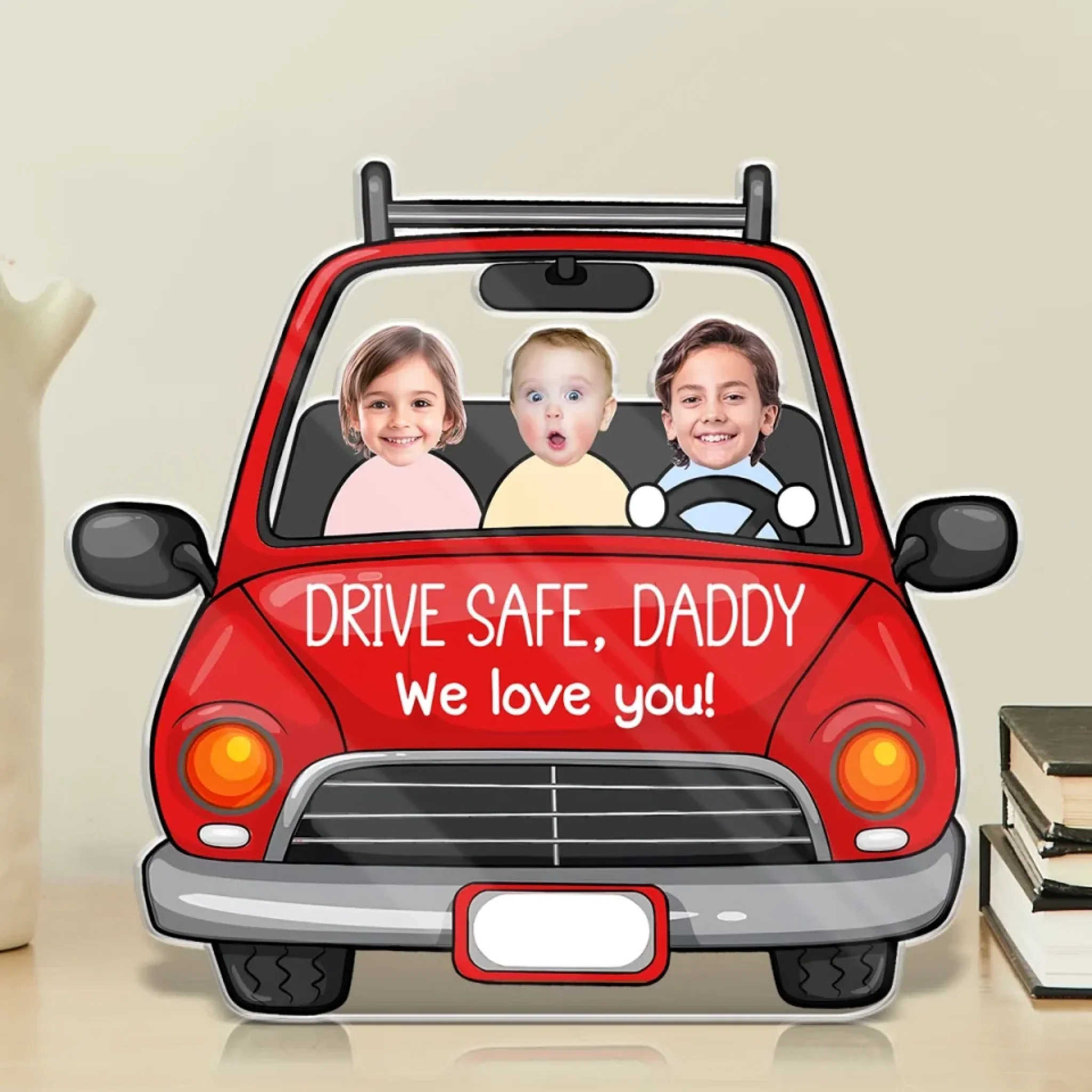Custom Photo Driven By Love - Family Personalized Custom Acrylic Plaque Custom Shape - Father's Day, Gift For Dad, Grandpa - Image 3