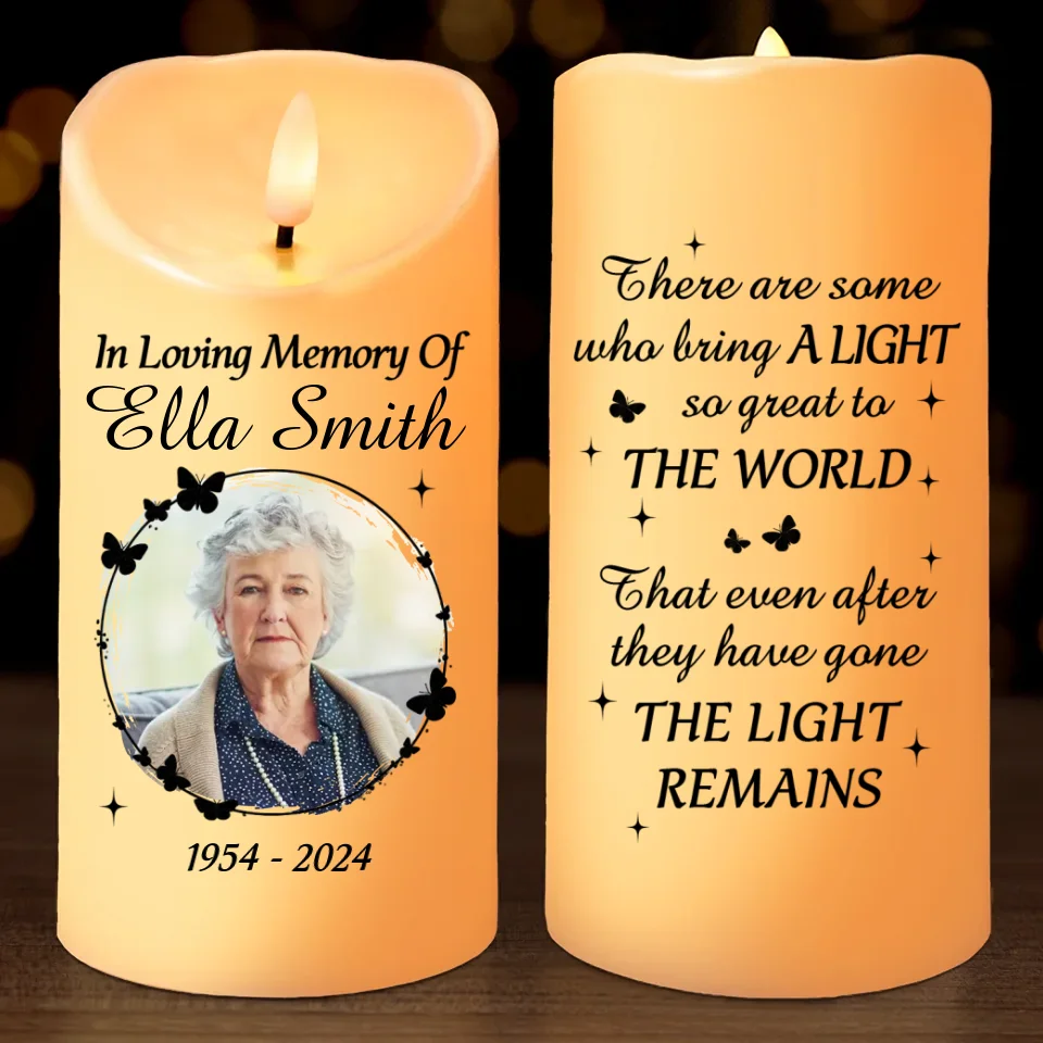 Custom Photo Each Memory Is A Glimpse Of Joy We Shared - Memorial Personalized Custom LED Candle - Sympathy Gift, Christmas Gift For Family Members - Image 2