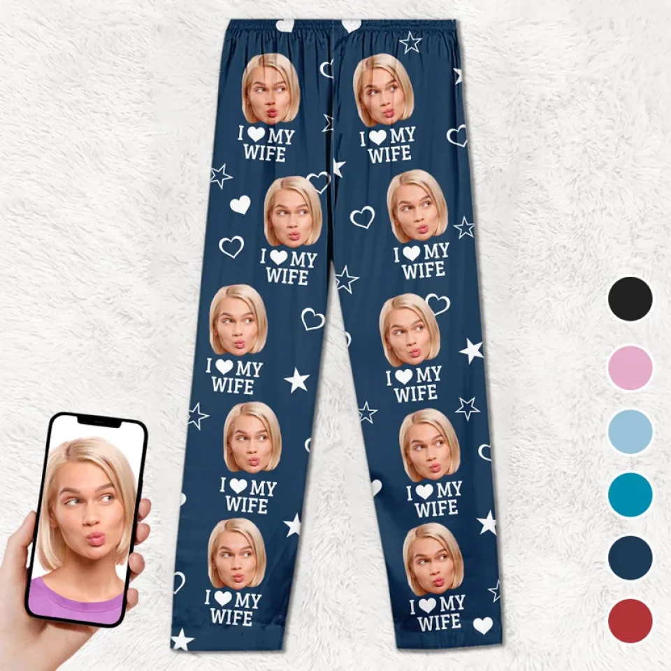 Custom Photo Every Day, I Love You More - Couple Personalized Custom Pajama Pants - Christmas Gift For Husband Wife, Anniversary - Image 2