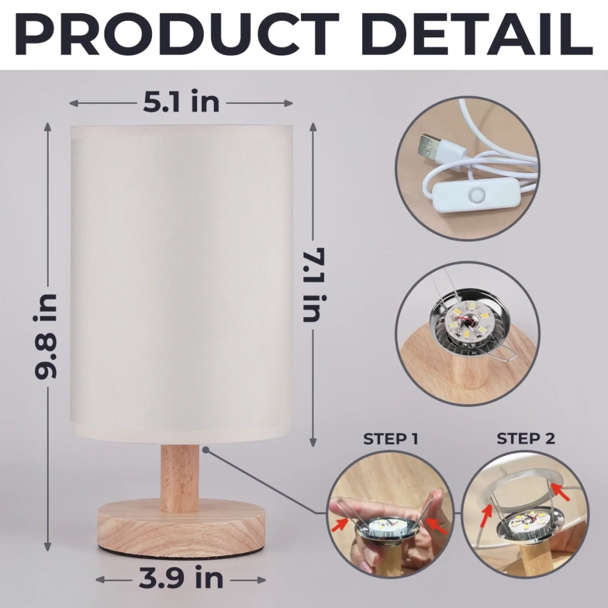 Custom Photo Every Time It Shines, Know My Heart Is Near - Memorial Personalized Custom Linen Bedside Table Lamp - Sympathy Gift For Family Members - Image 5